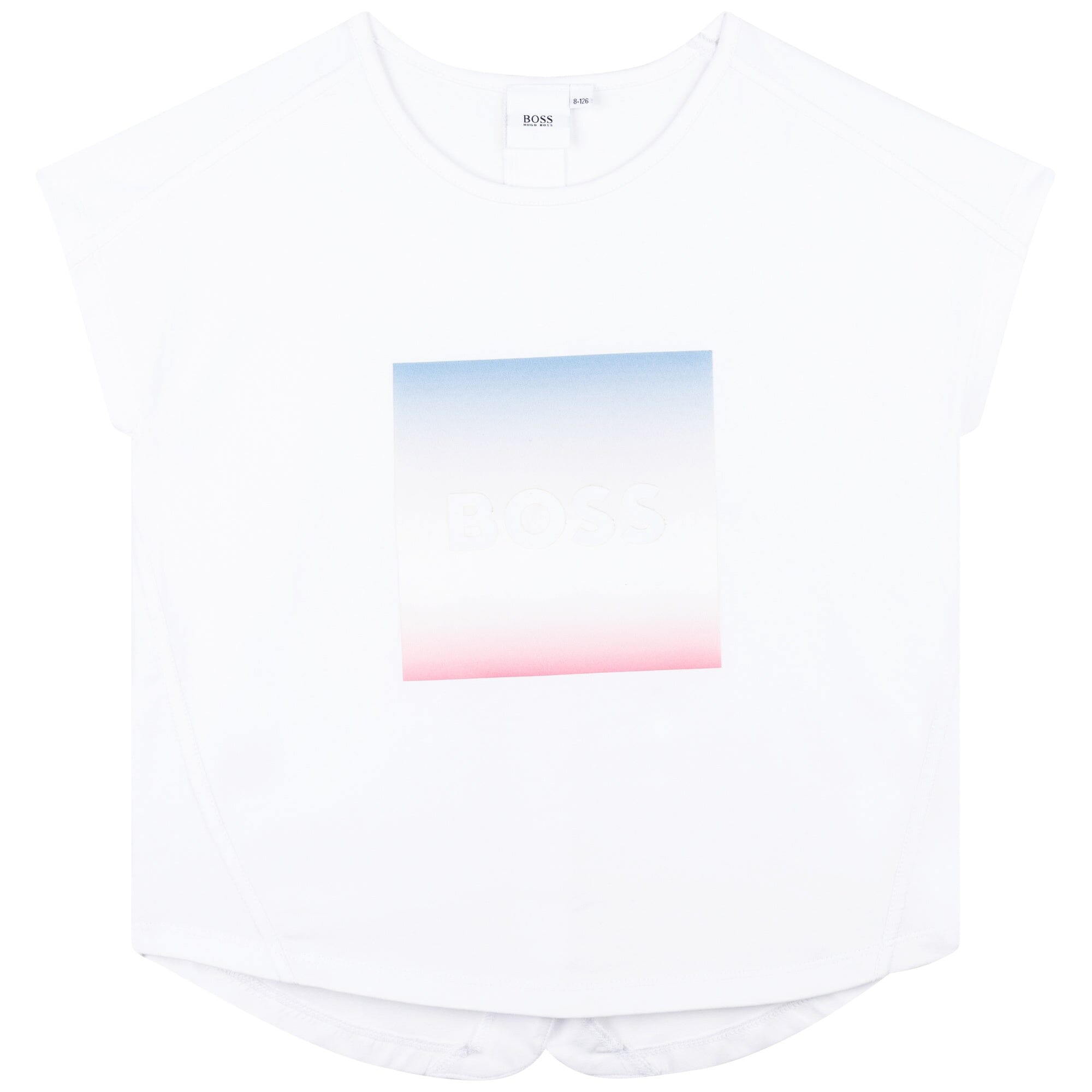 HUGO BOSS Mädchen T-Shirt weiß mit großem Logo T-Shirt Boss