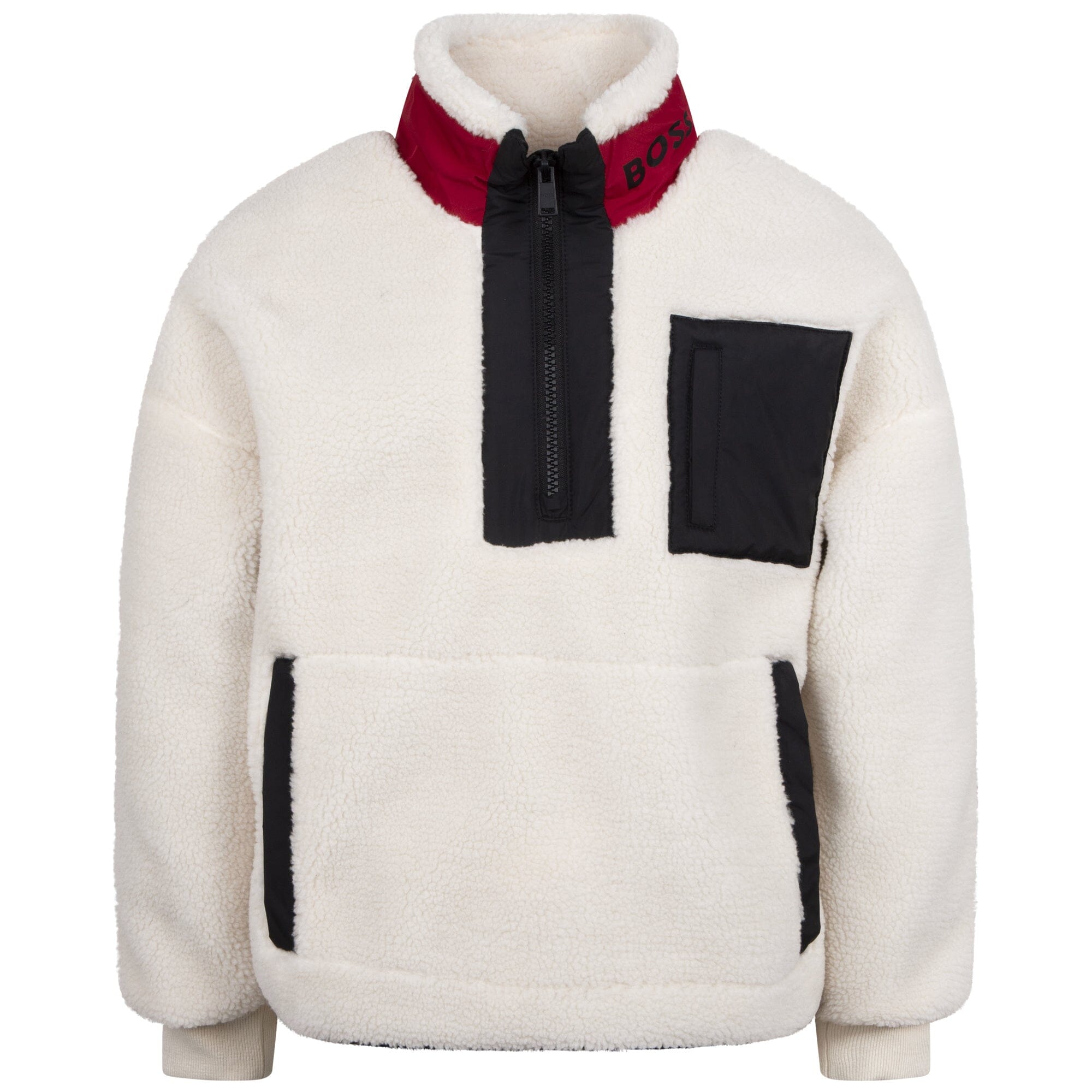 HUGO BOSS Kids Sweatshirt Lammfellimitat beige Sweatshirt Boss