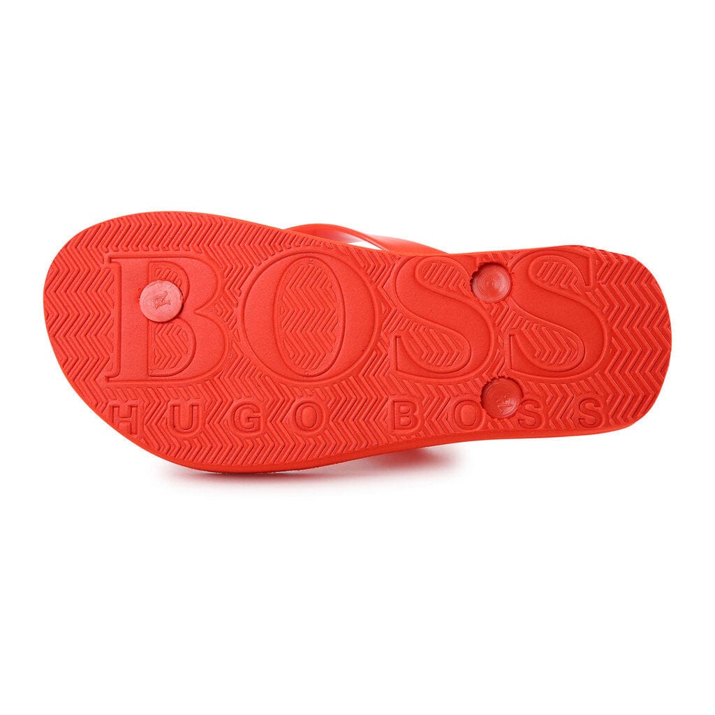 BOSS Zehentrenner Sandalen rot mit Logo Sandalen Boss