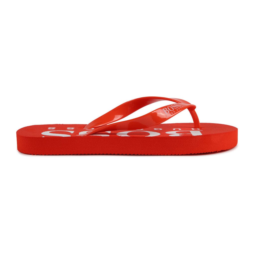 BOSS Zehentrenner Sandalen rot mit Logo Sandalen Boss