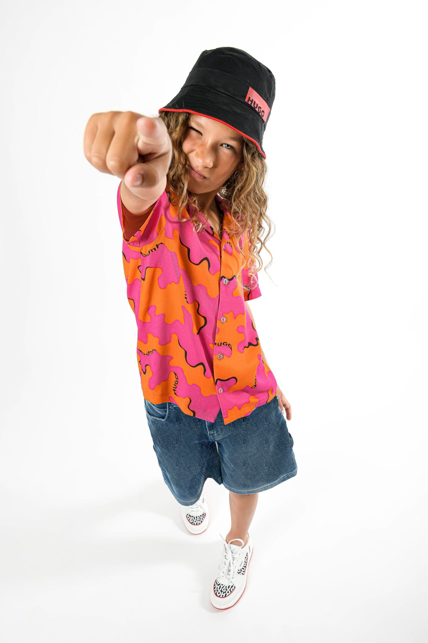 HUGO cooles Boys Hemd kurzarm mit Logo Print T-Shirt HUGO