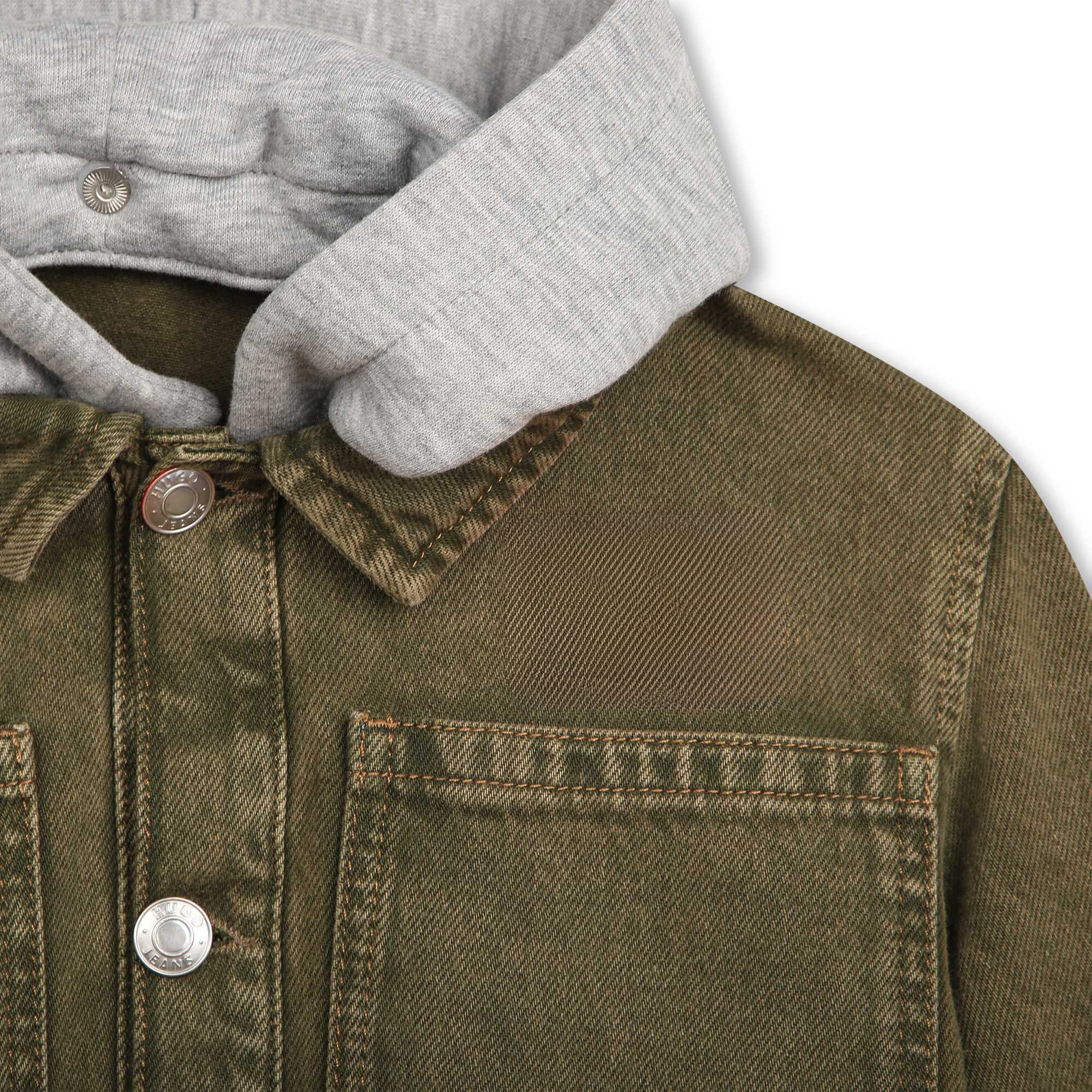 HUGO coole Hemdjacke mit grauer Kapuze Jacke HUGO