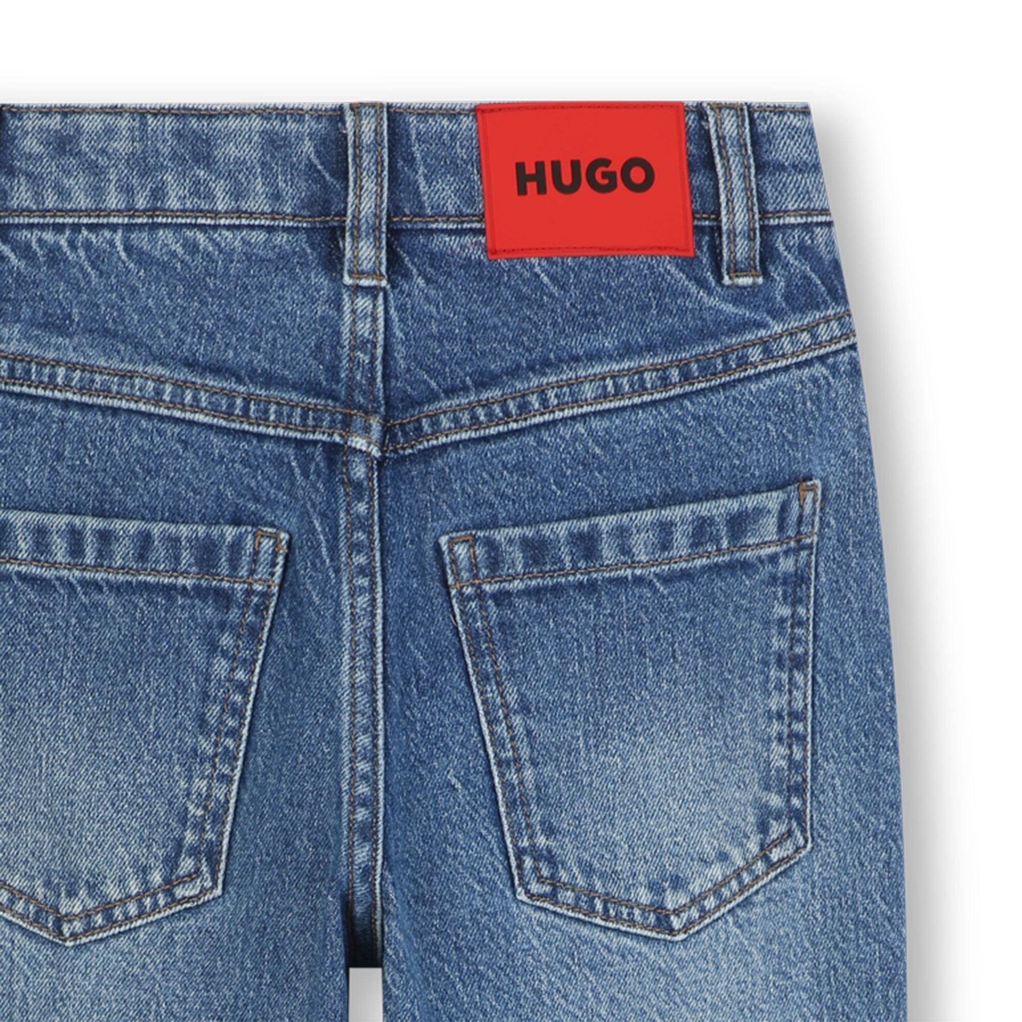 HUGO Jeans Kids Double Stone + Brush, lockere Passform Jeans HUGO