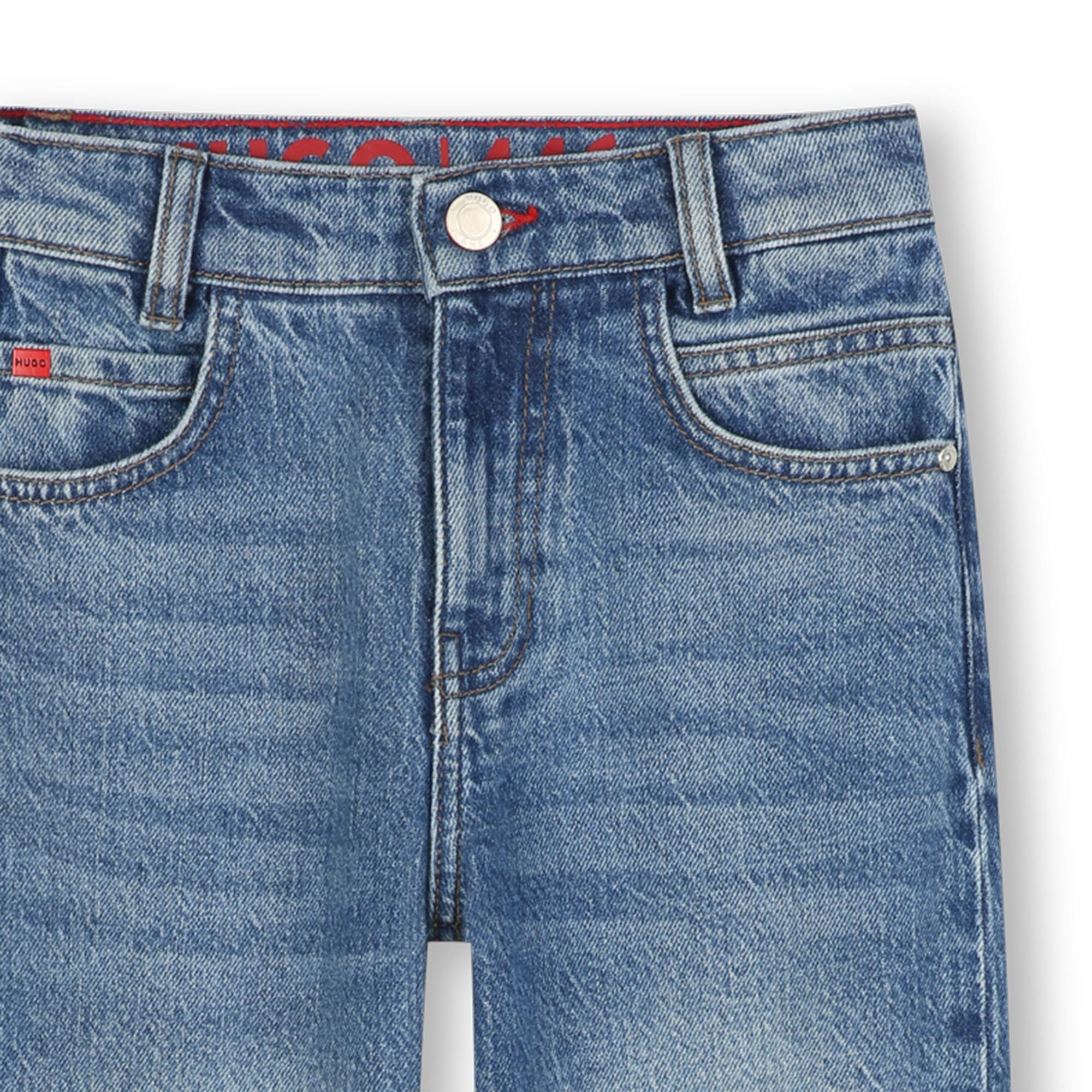 HUGO Jeans Kids Double Stone + Brush, lockere Passform Jeans HUGO 8 Jahre ( 122-128 )