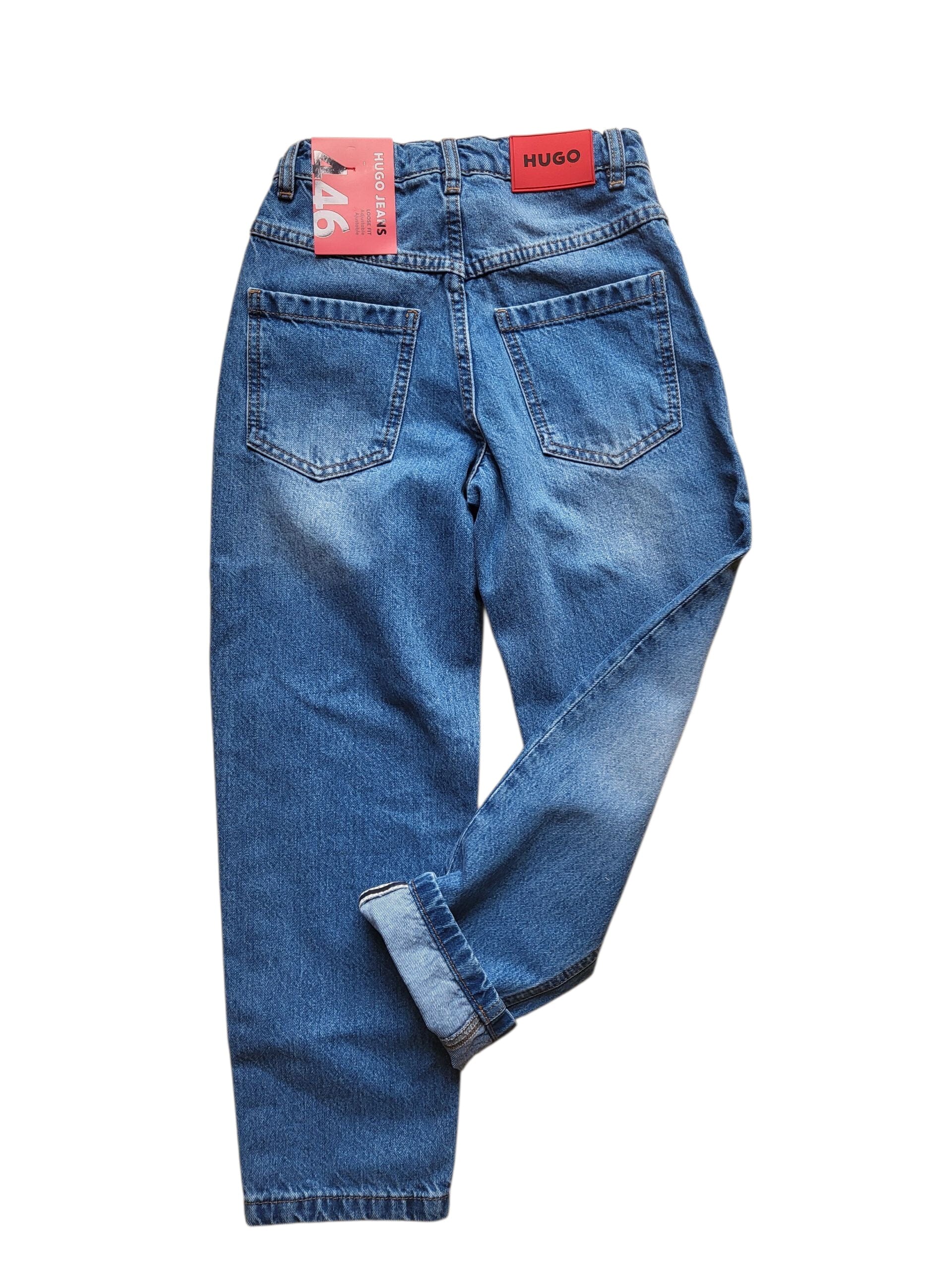 HUGO Jeans Kids Double Stone + Brush, lockere Passform Jeans HUGO