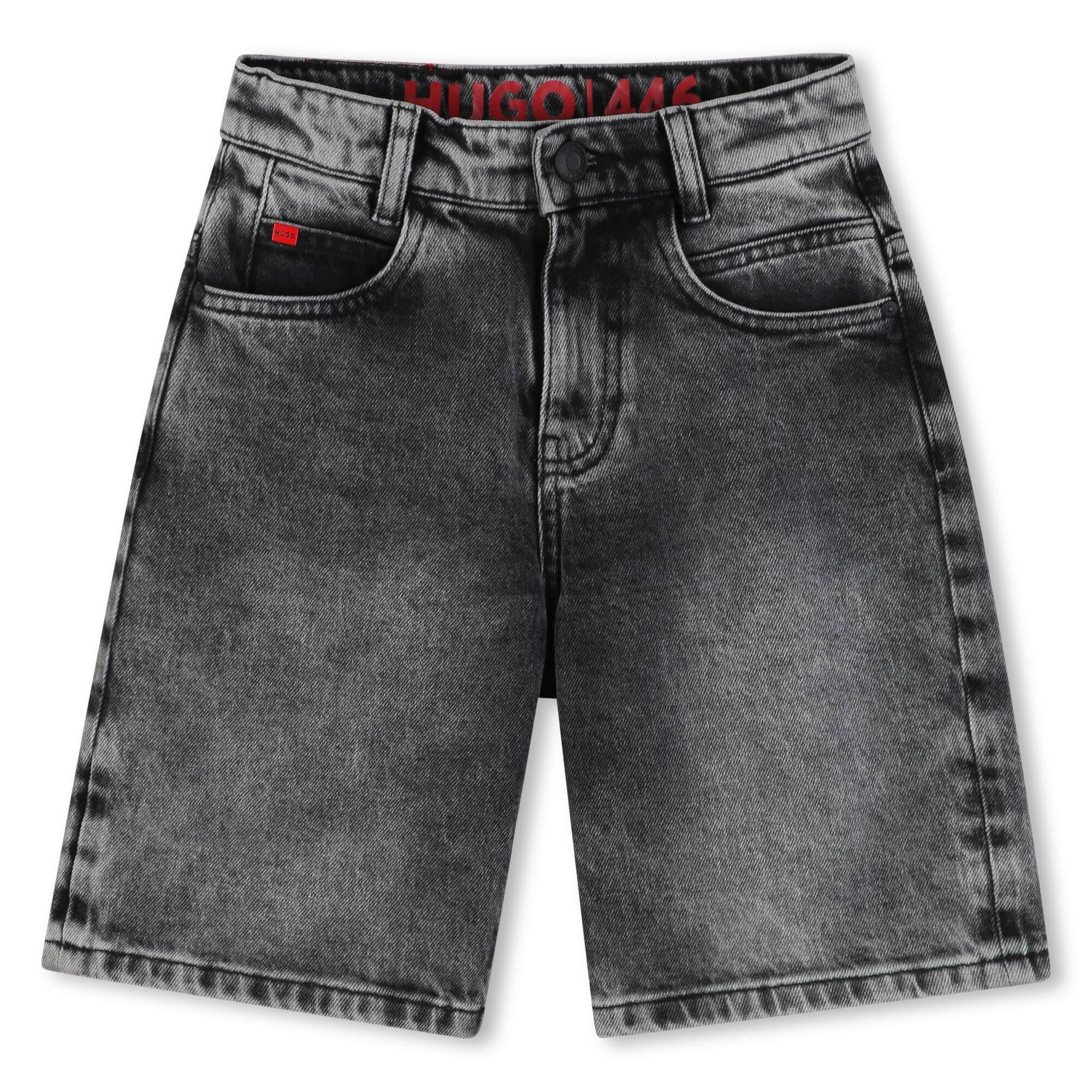 HUGO Kids Denim-Bermudashorts – Denim Black Lave Shorts HUGO 8 Jahre ( 122-128 )