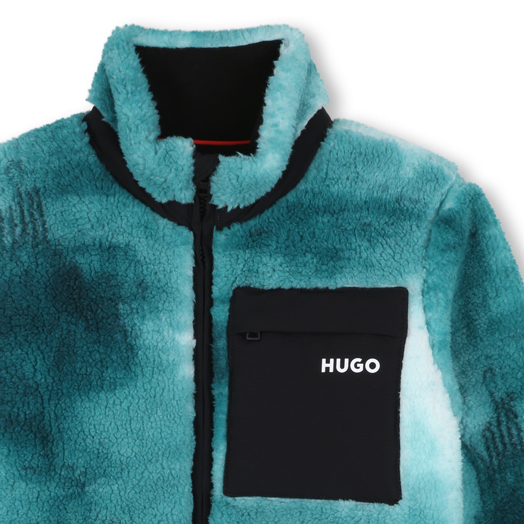 HUGO Kids Fleece-Cardigan Türkis Jacke HUGO