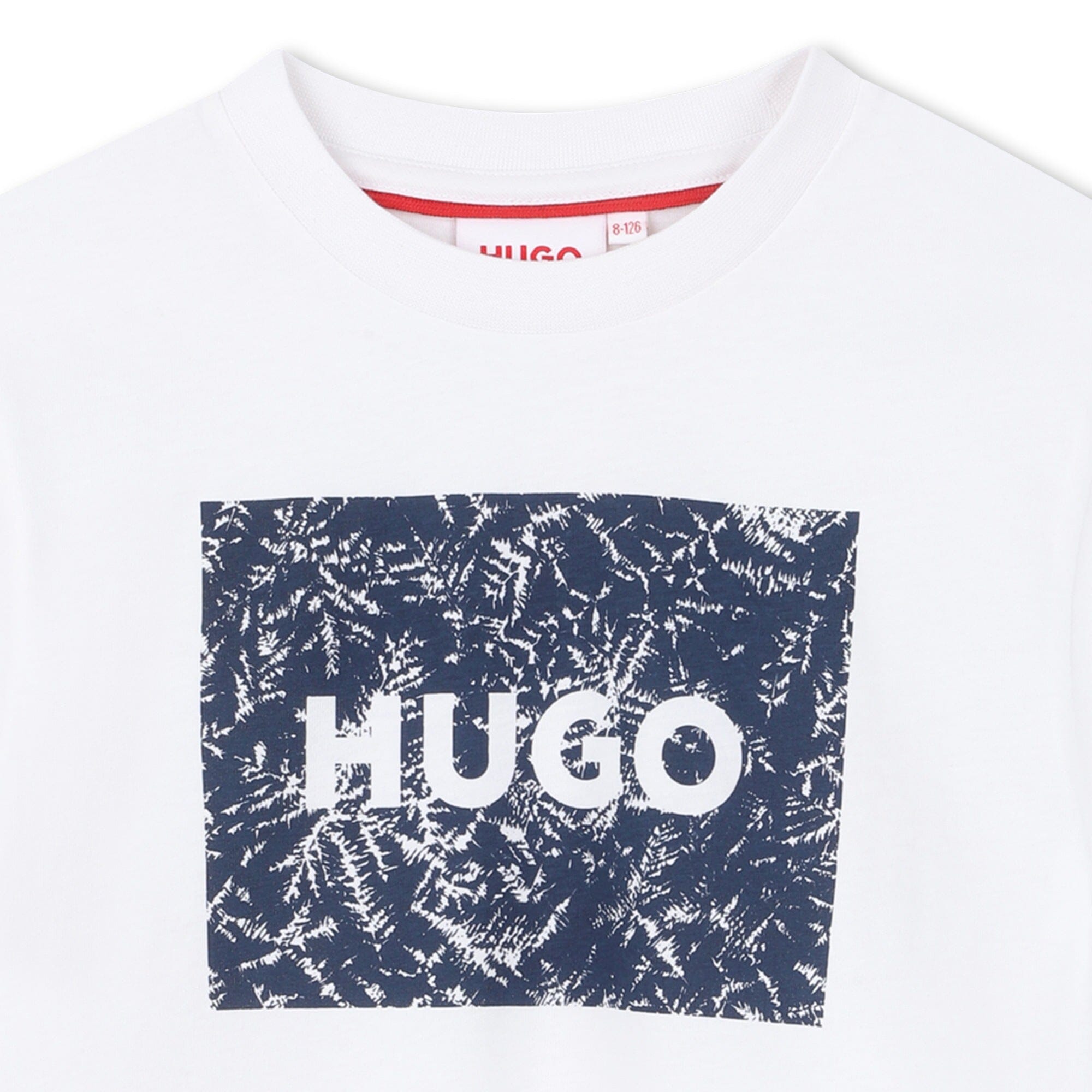HUGO Kids – Kurzärmeliges T-Shirt „Weiss“ (Logo-Print) T-Shirt HUGO