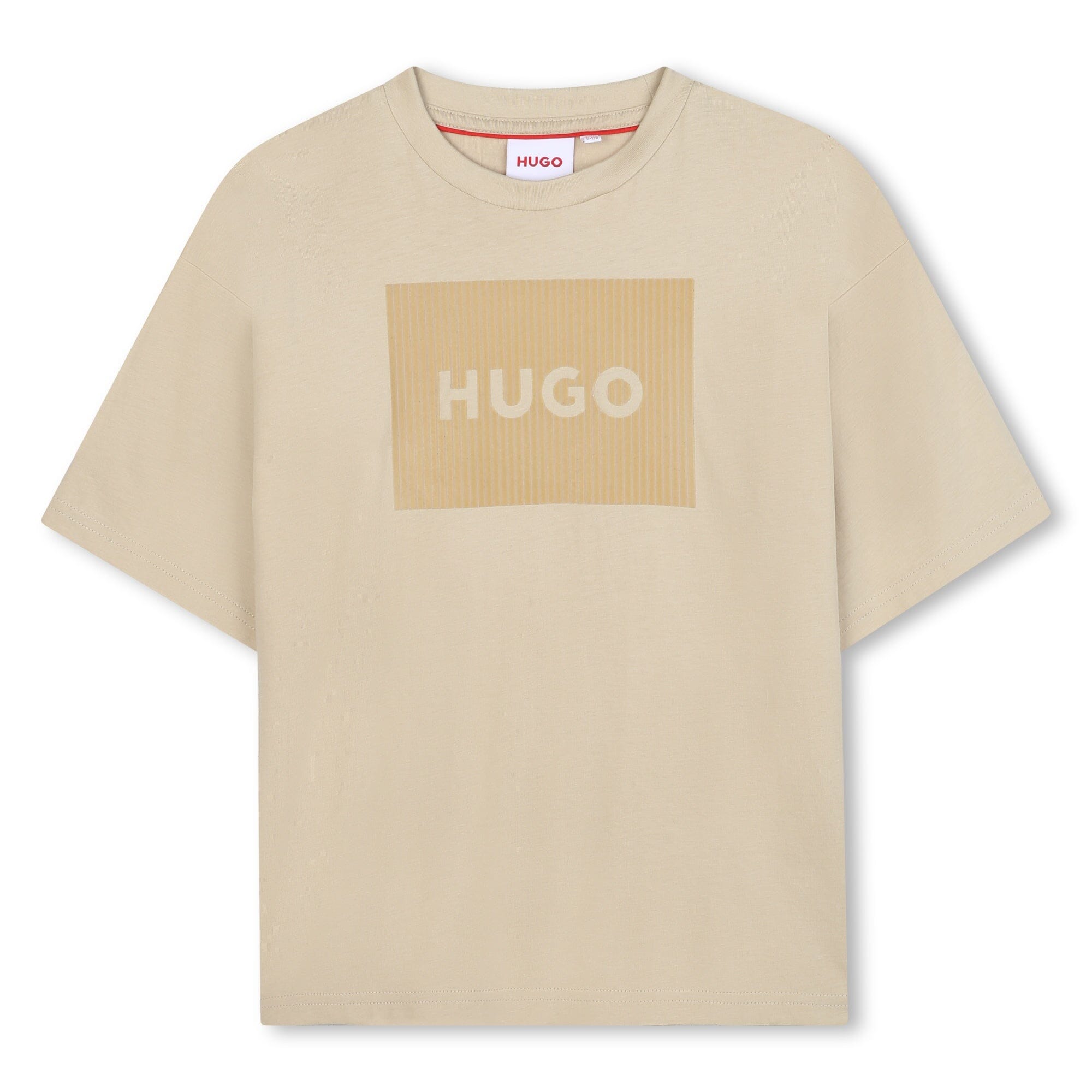 HUGO Kids T-Shirt Beige Kurzarm aus Bio-Baumwolle mit Logo T-Shirt HUGO 8 Jahre ( 122-128 )