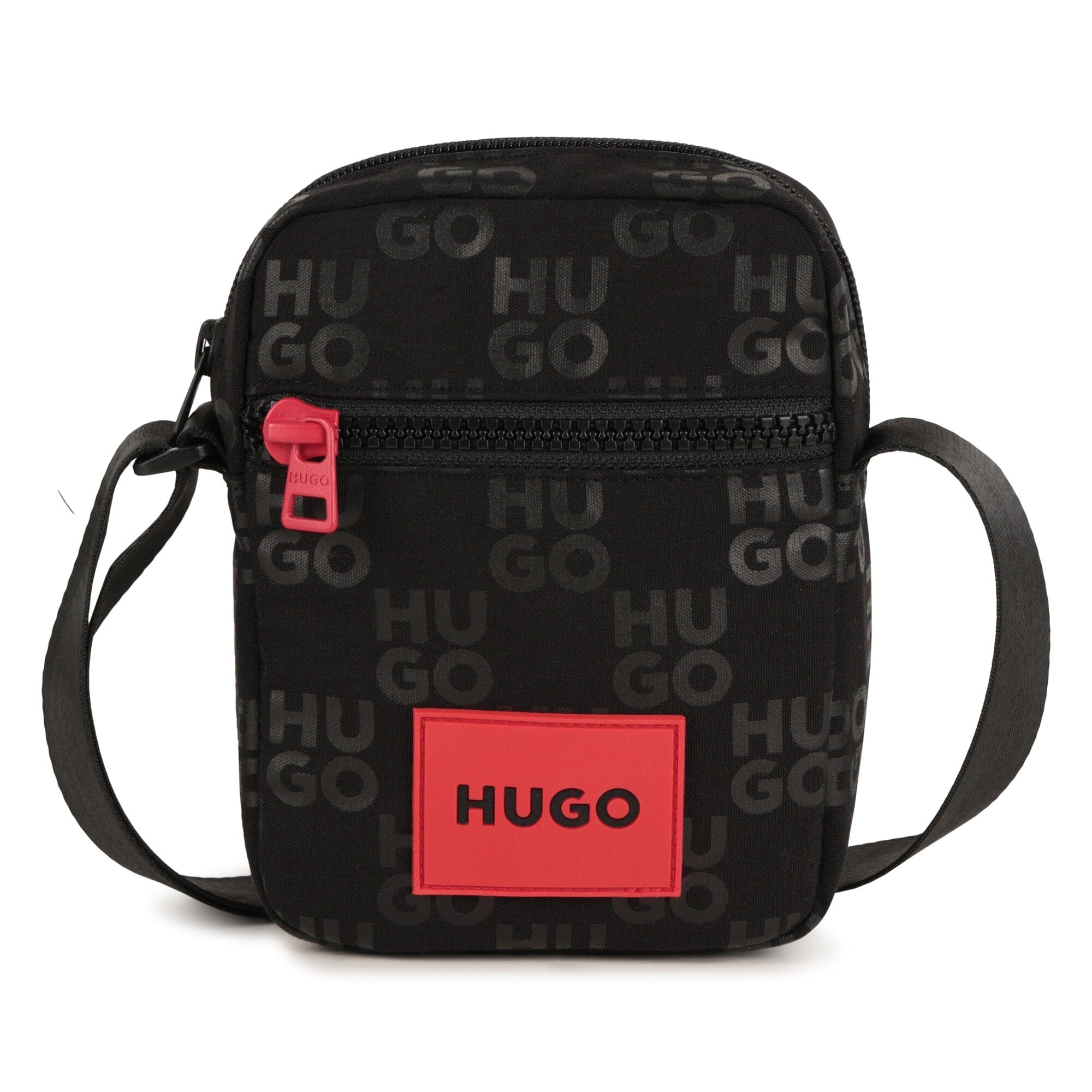 HUGO Kids Umhängetasche Schwarz/Rot Messenger Bag mit Logo details Umhängetaschen HUGO