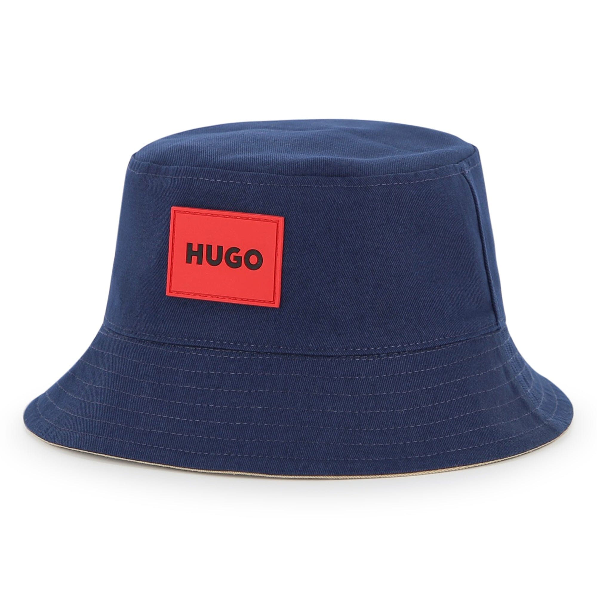 HUGO Kidswear Bucket Hat – wendbar , Farbe: Marine/Beige Cap HUGO