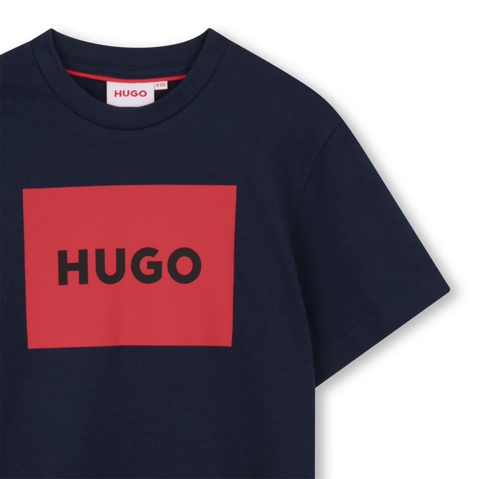 HUGO Kinder T-Shirt navy-blue/dunkelblau mit Hugo Logo Druck T-Shirt HUGO