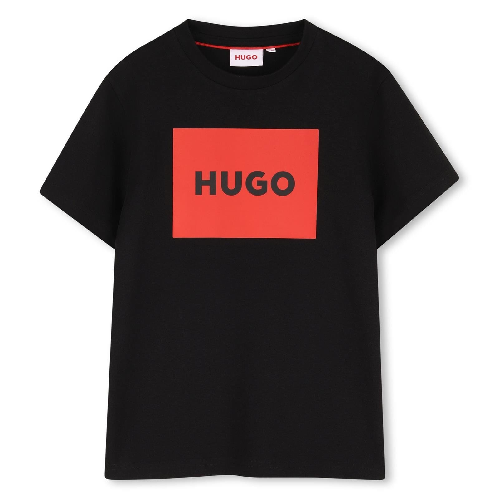 HUGO Kinder T-Shirt schwarz mit Hugo Logo Druck T-Shirt HUGO 8 Jahre ( 122-128 )