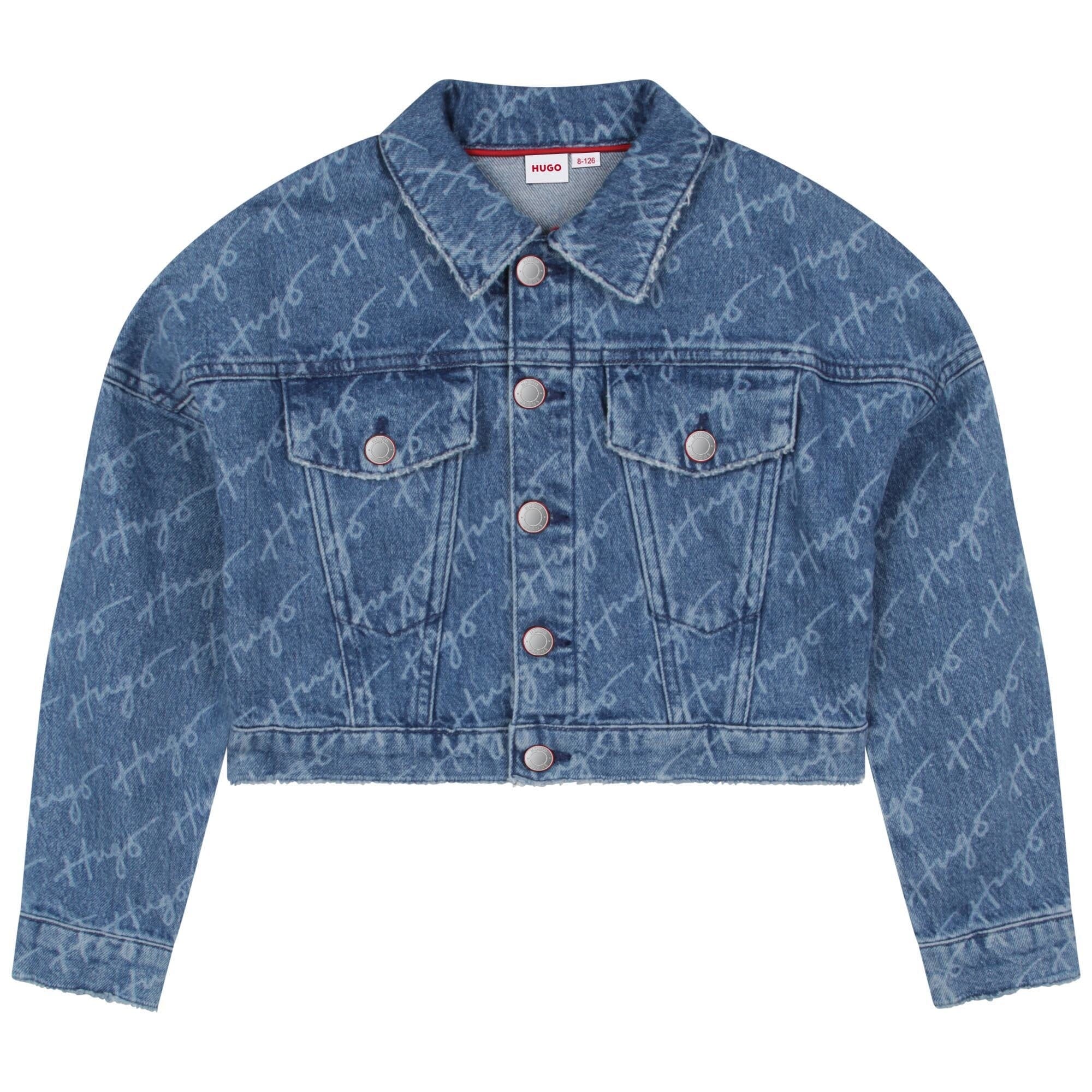 HUGO coole cropped Jeansjacke für Mädchen Jacke HUGO