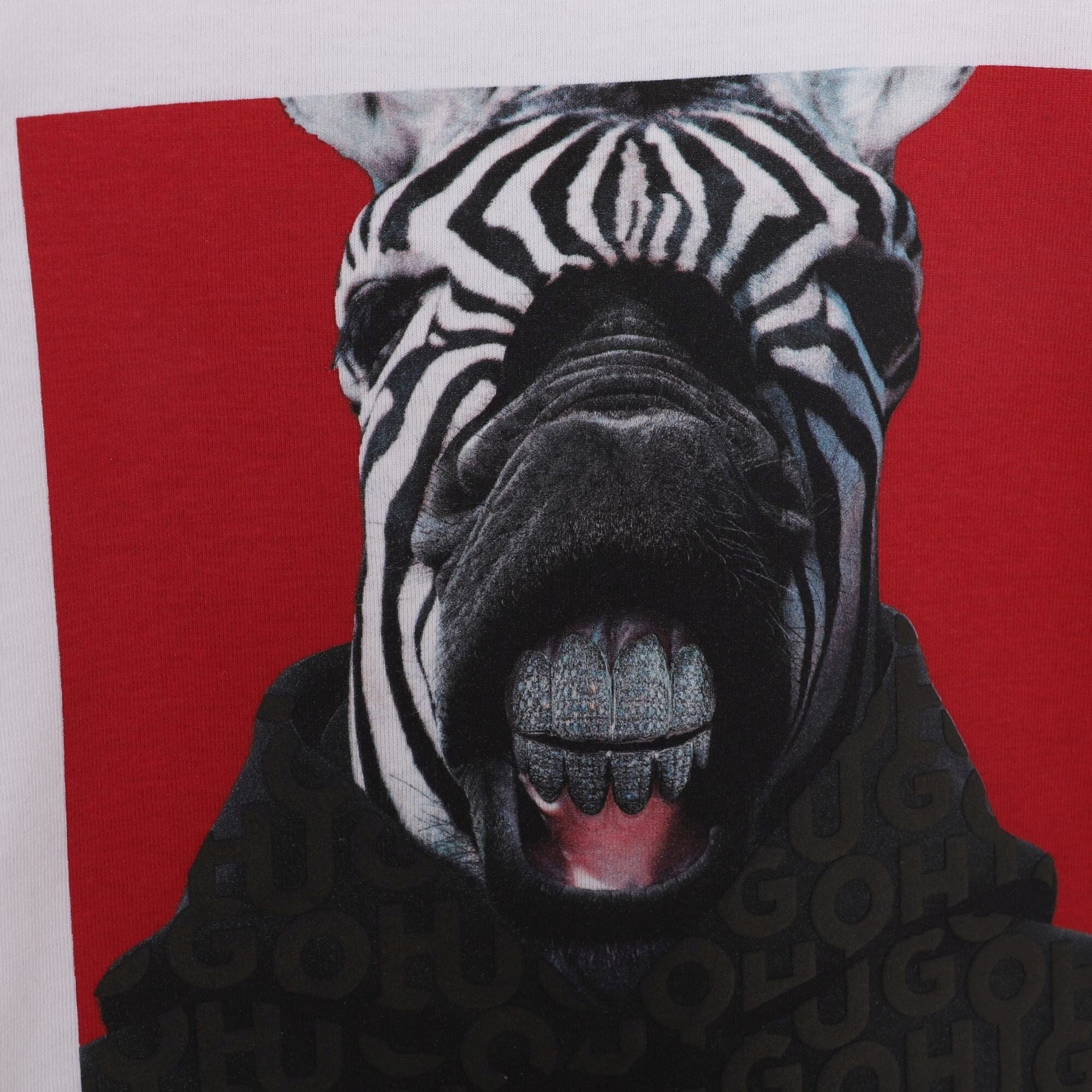 HUGO Kinder Langarmshirt weiß mit Zebramotiv Langarmshirt HUGO