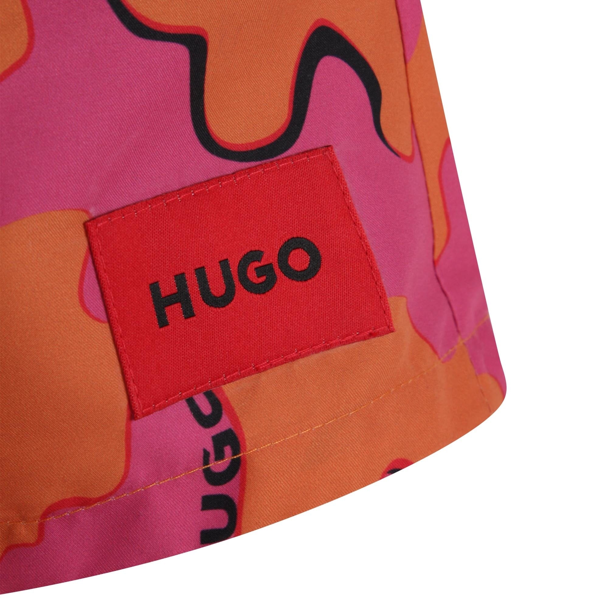 HUGO Surfershorts orange pink gemustert Badehose HUGO