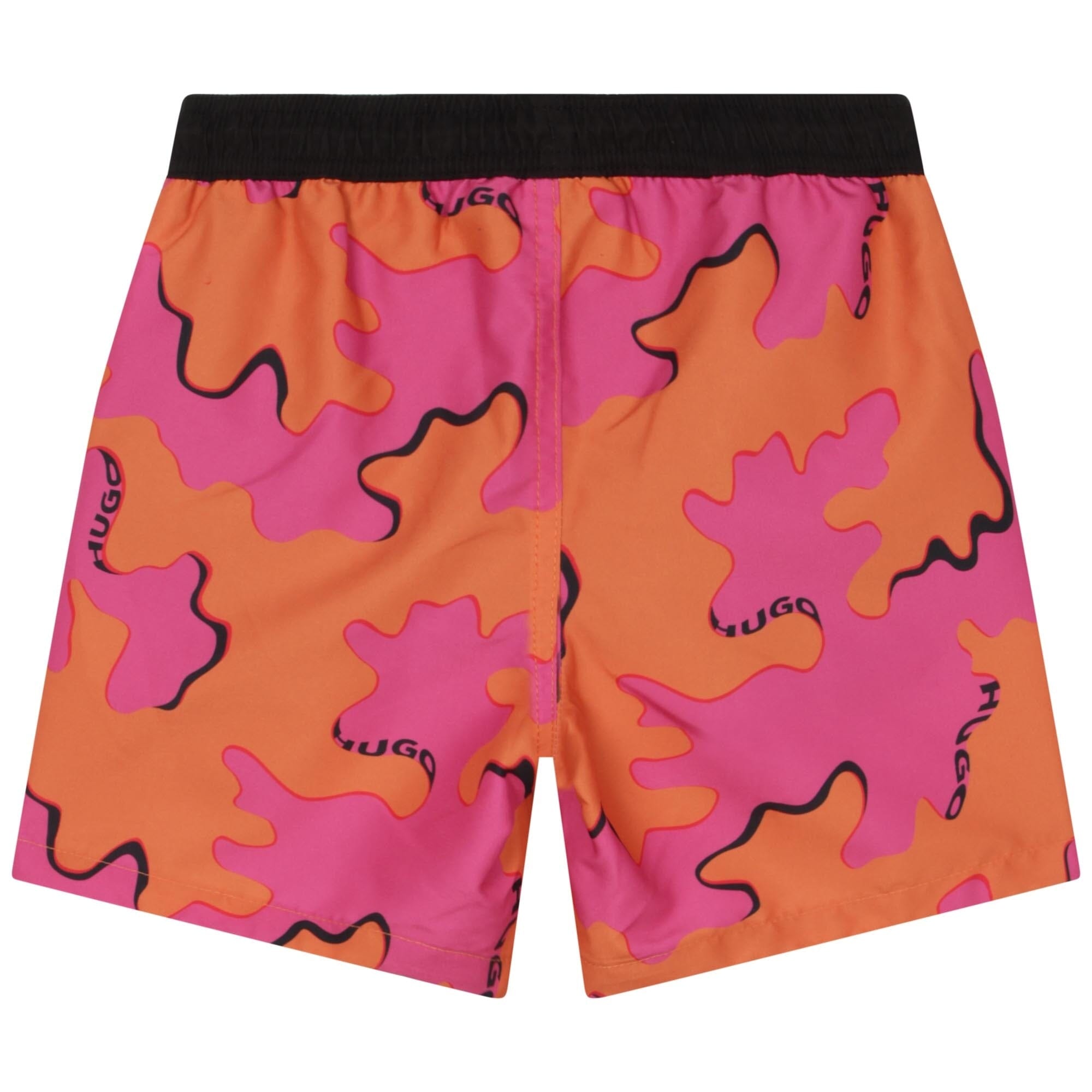 HUGO Surfershorts orange pink gemustert Badehose HUGO