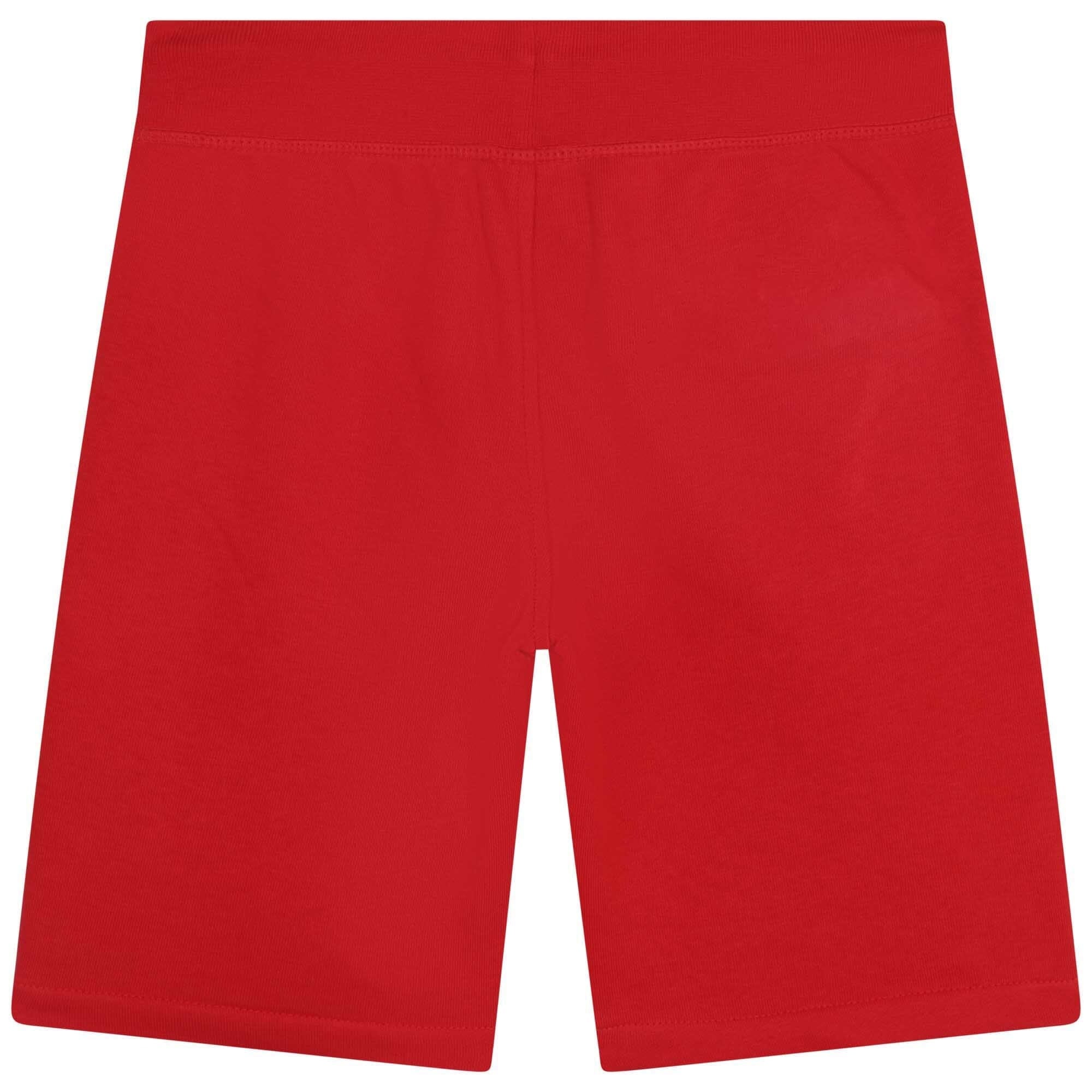 Hugo Kinder Jogging-Bermudas rot mit Logo schwarz Shorts HUGO