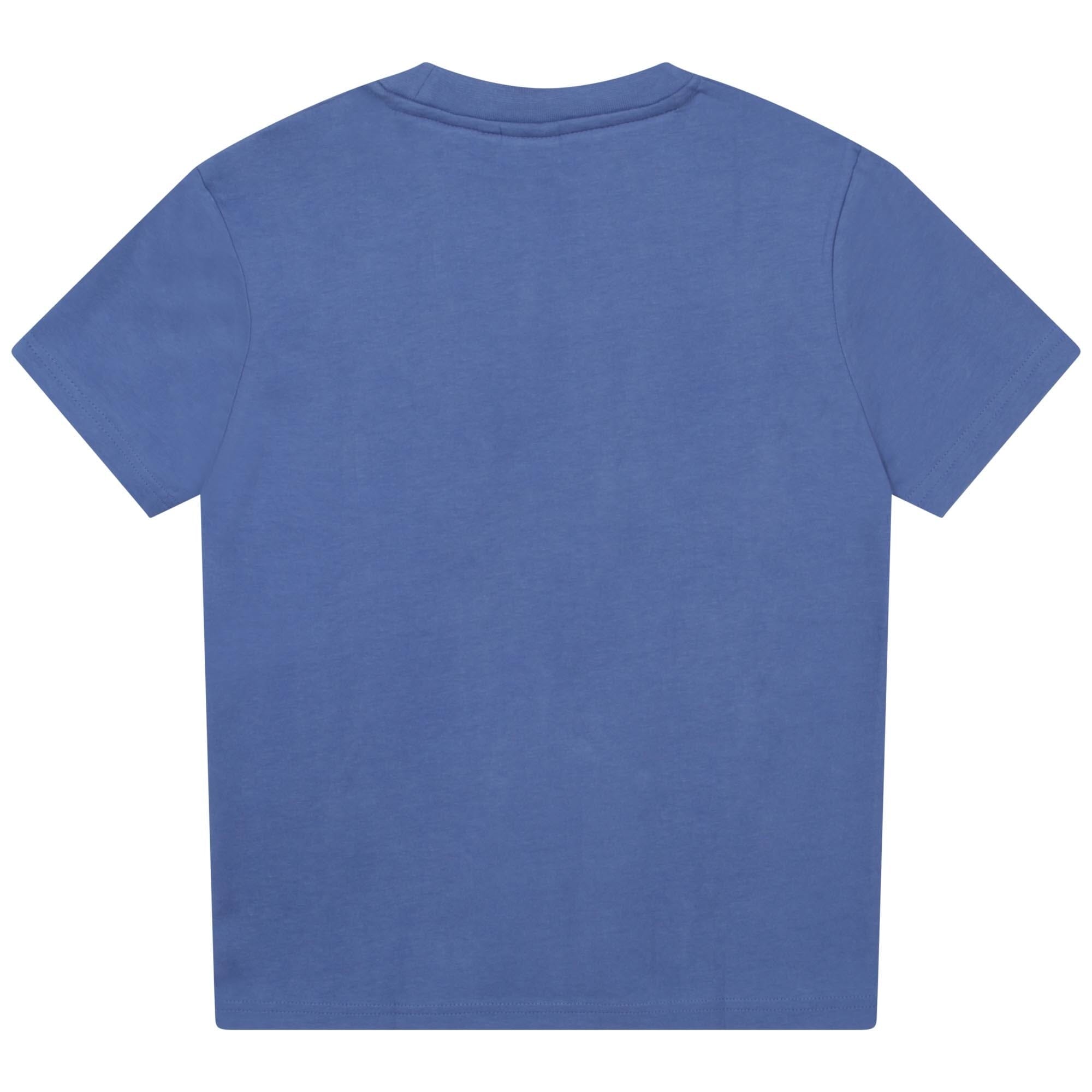 HUGO Kinder T-Shirt blau mit Logo T-Shirt HUGO