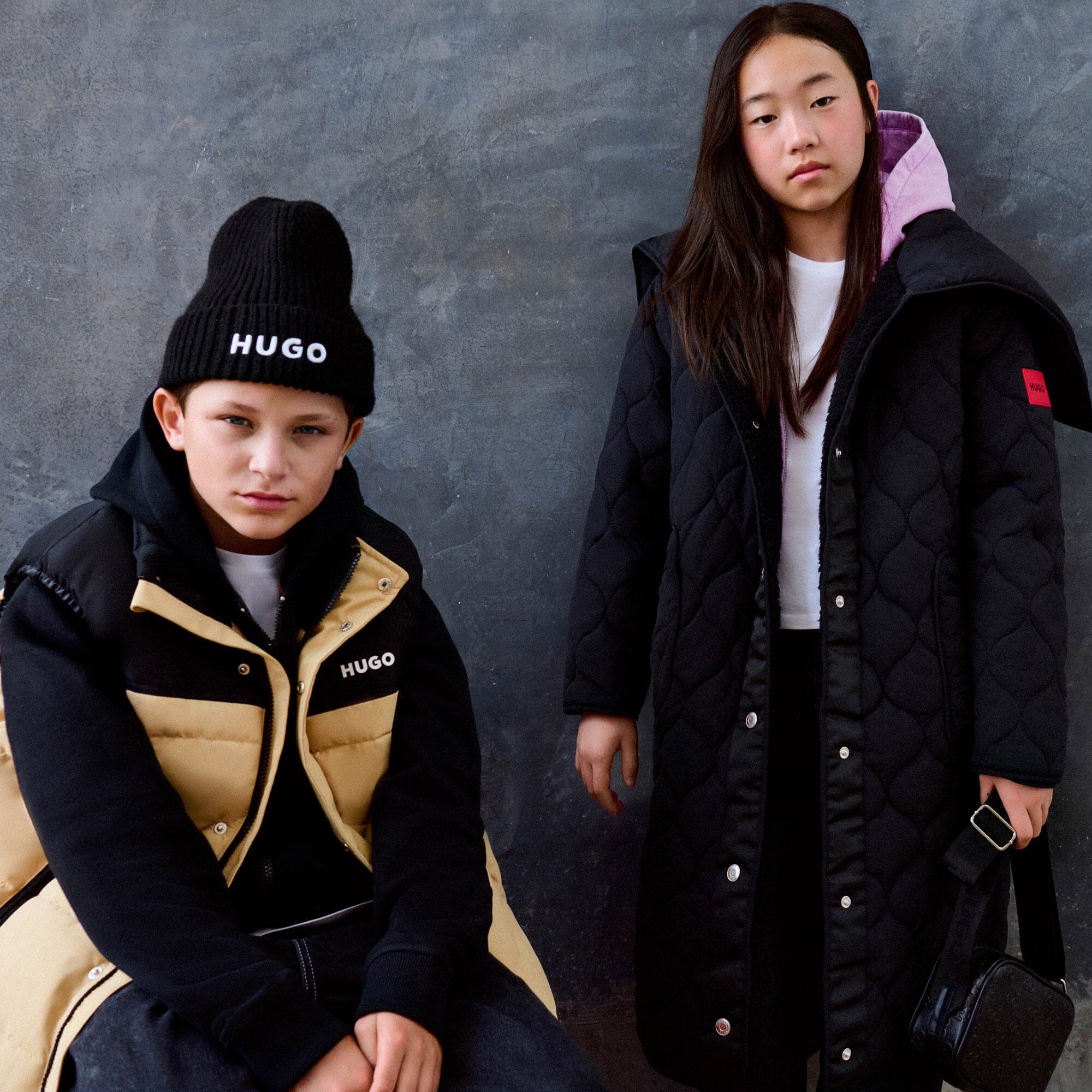 HUGO warme Steppweste beige/schwarz Jacken und Mäntel HUGO