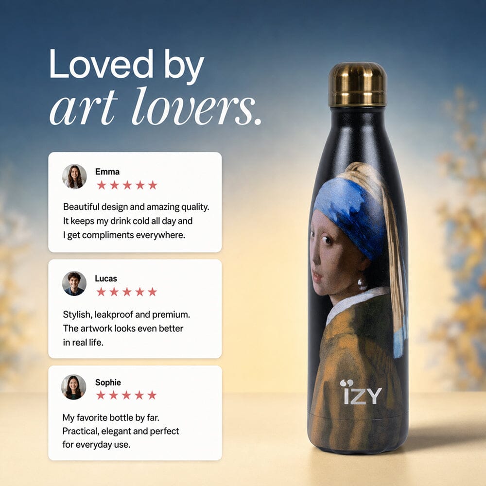 IZY Bottles Thermosflasche „Das Mädchen mit dem Perlenohrring“ – 500 ml Trinkflaschen IZY Bottles