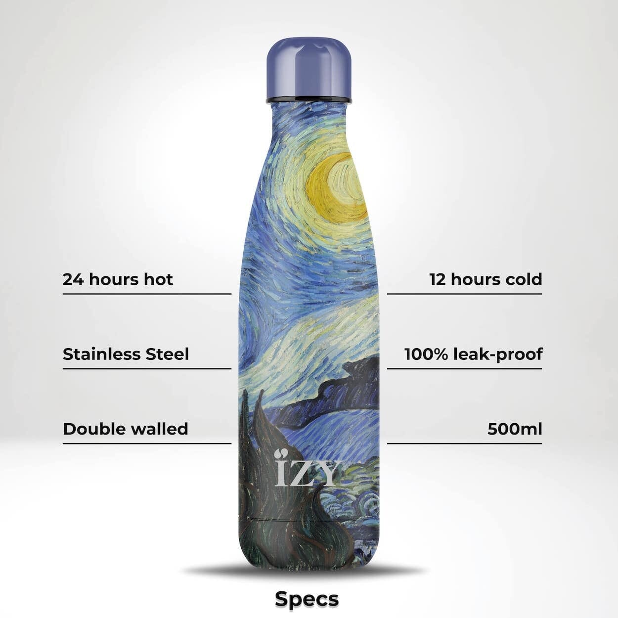 IZY Bottles Trinkflasche Sternennacht Van Gogh 500ml 500ml mehrfarbig nachhaltig Trinkflaschen IZY Bottles