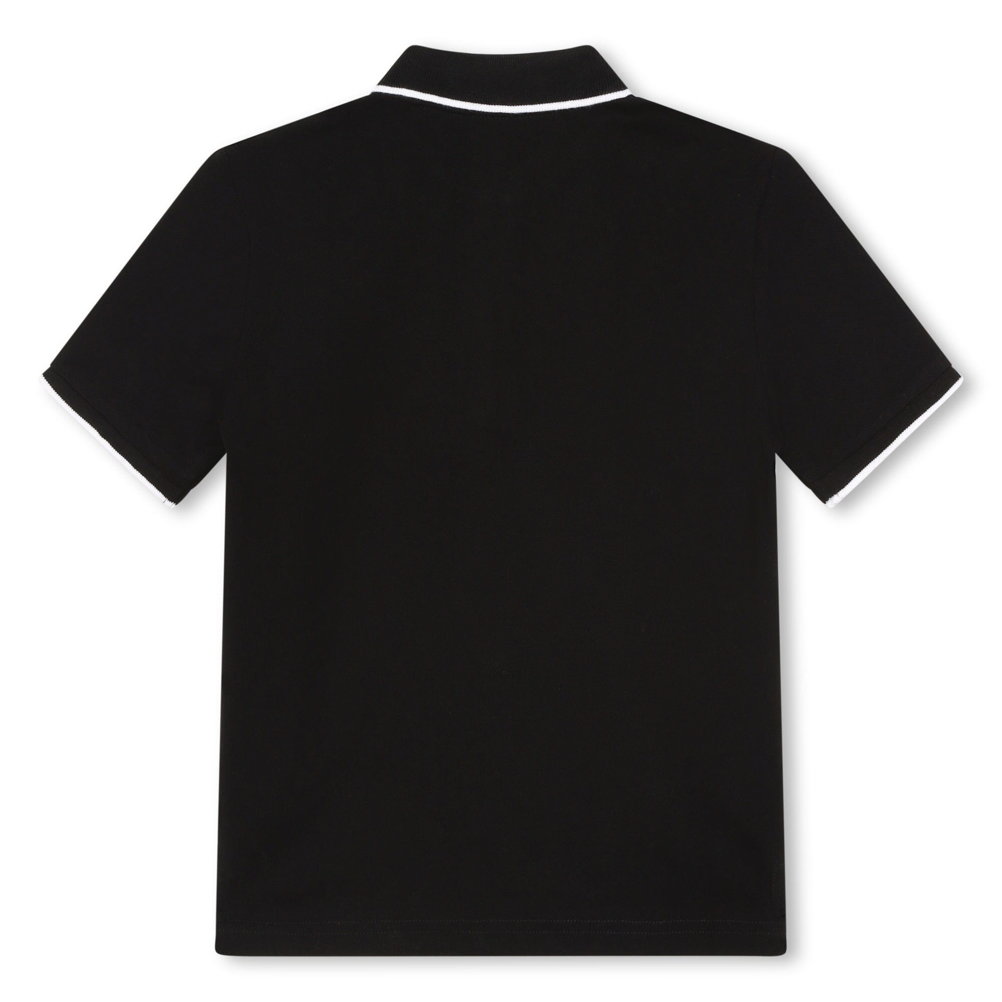 BOSS Poloshirt kurzärmelig schwarz mit weißen Akzenten T-Shirt Boss