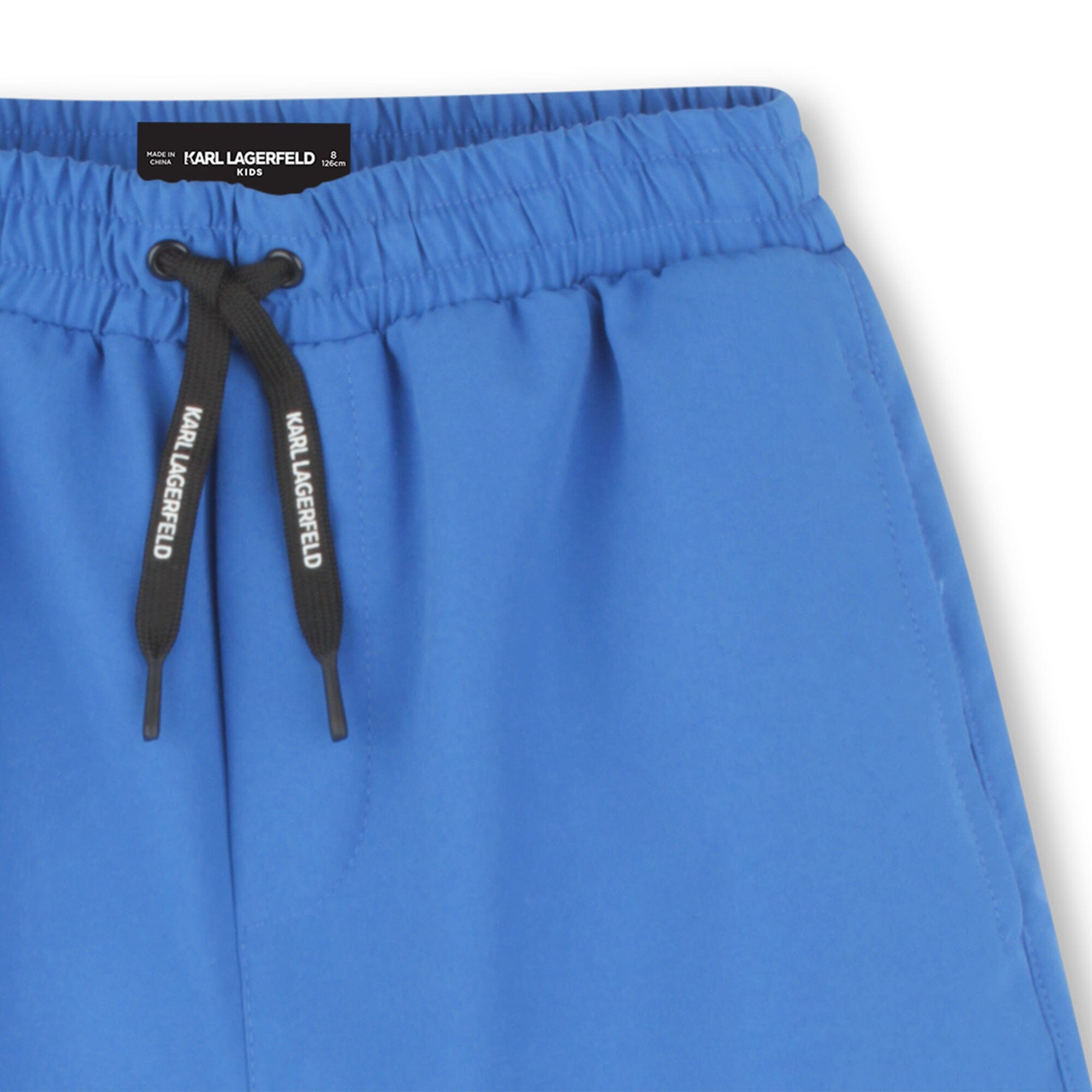 KARL LAGERFELD KIDS Badeshorts in blau mit Taschen und Logo-Print Badehose Karl Lagerfeld