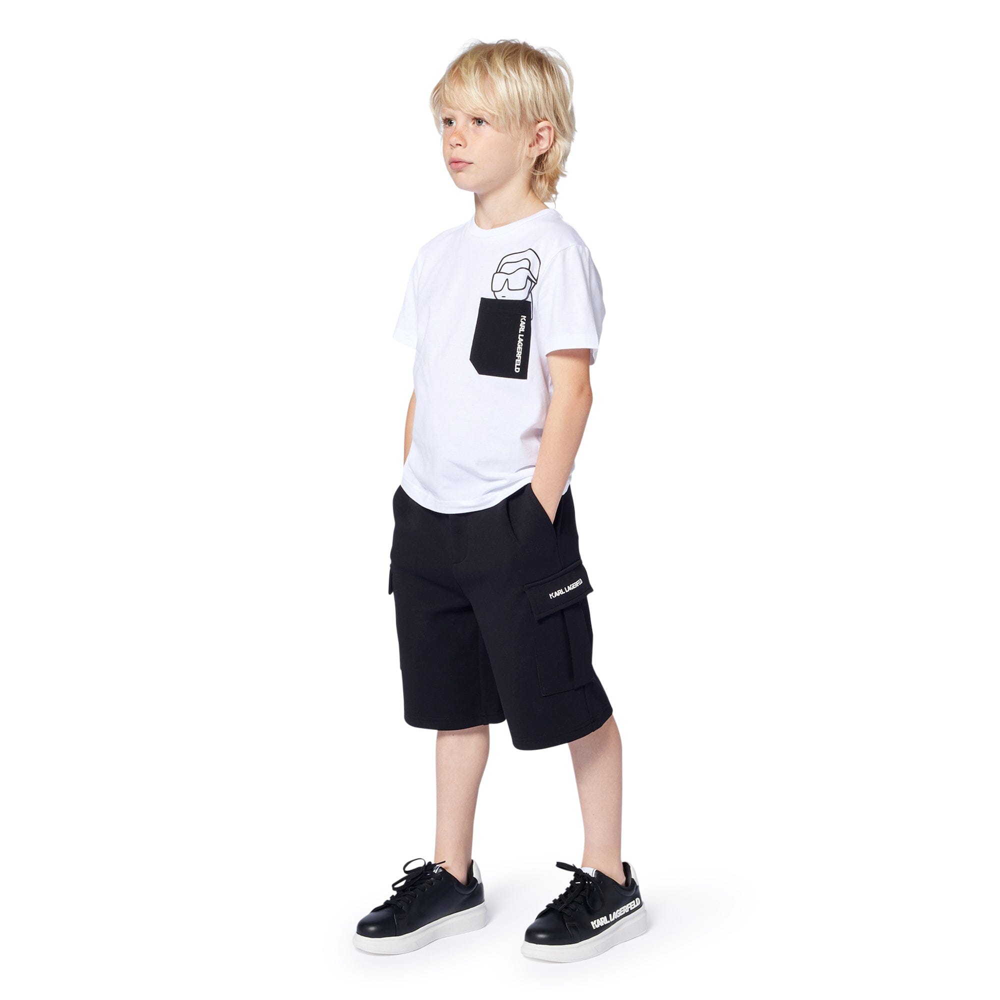 KARL LAGERFELD KIDS Bermuda Shorts schwarz mit vier Taschen, davon 2 Seitentaschen Shorts Karl Lagerfeld