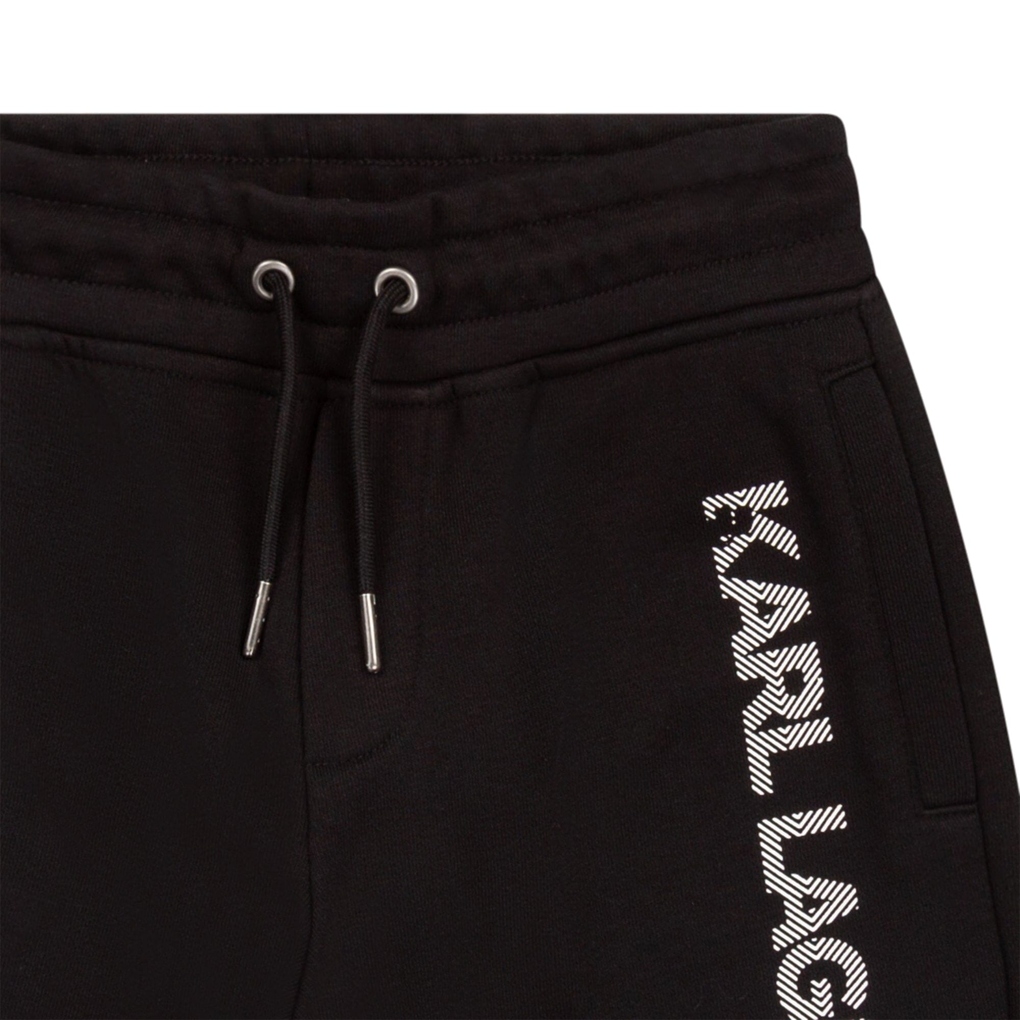 KARL LAGERFELD KIDS Bermuda Shorts schwarz einseitiges Logoprint Shorts Karl Lagerfeld