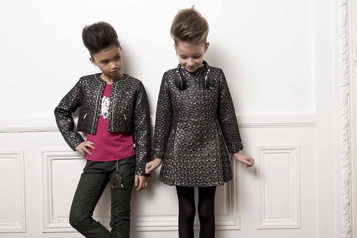 KARL LAGERFELD KIDS Brokat Kleid metallic Kleid Karl Lagerfeld