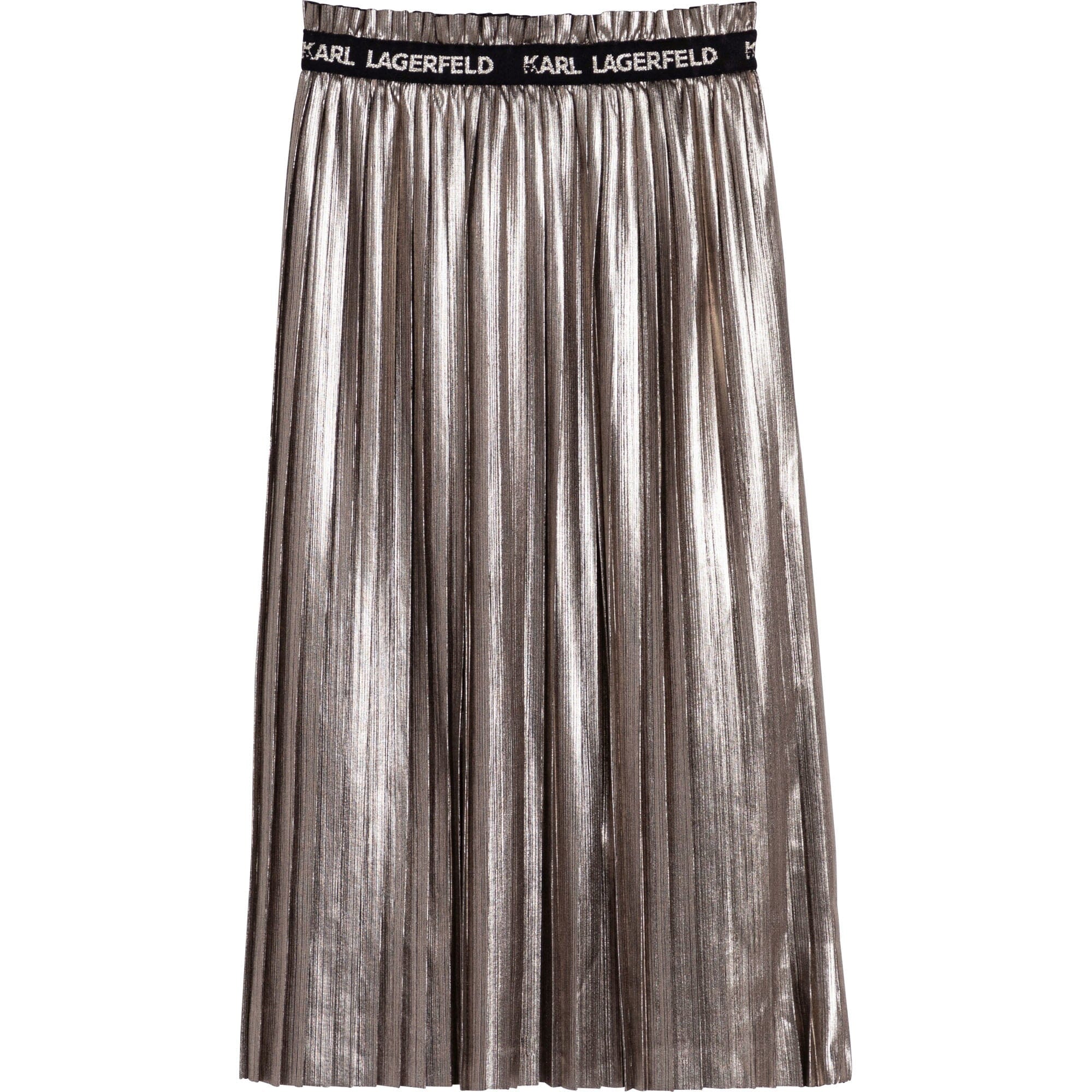 Karl Lagerfeld Kids Midi Rock goldfarben mit Logo Bund Röcke Karl Lagerfeld