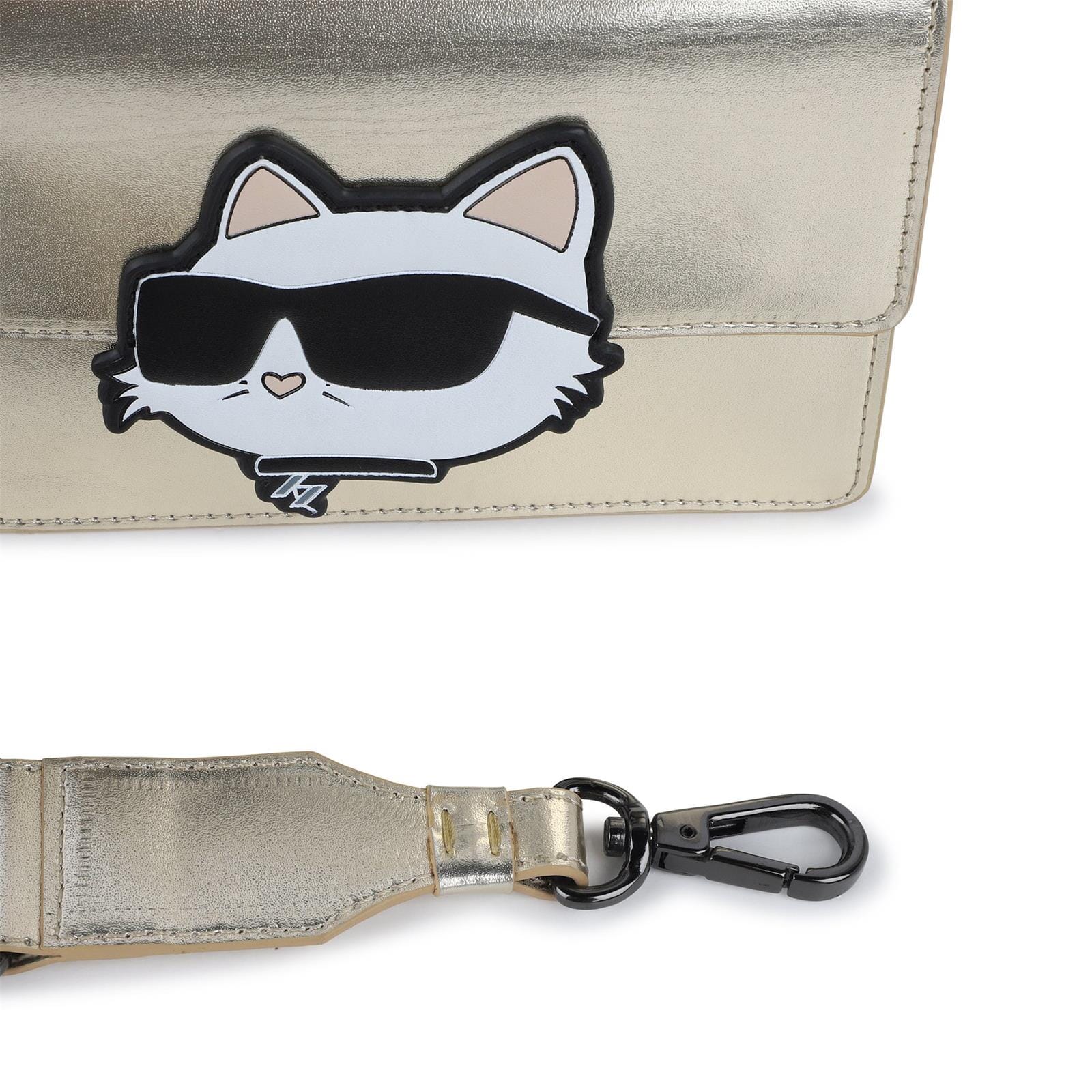 KARL LAGERFELD KIDS Handtasche goldgelb – Cat-Patch Tasche Karl Lagerfeld