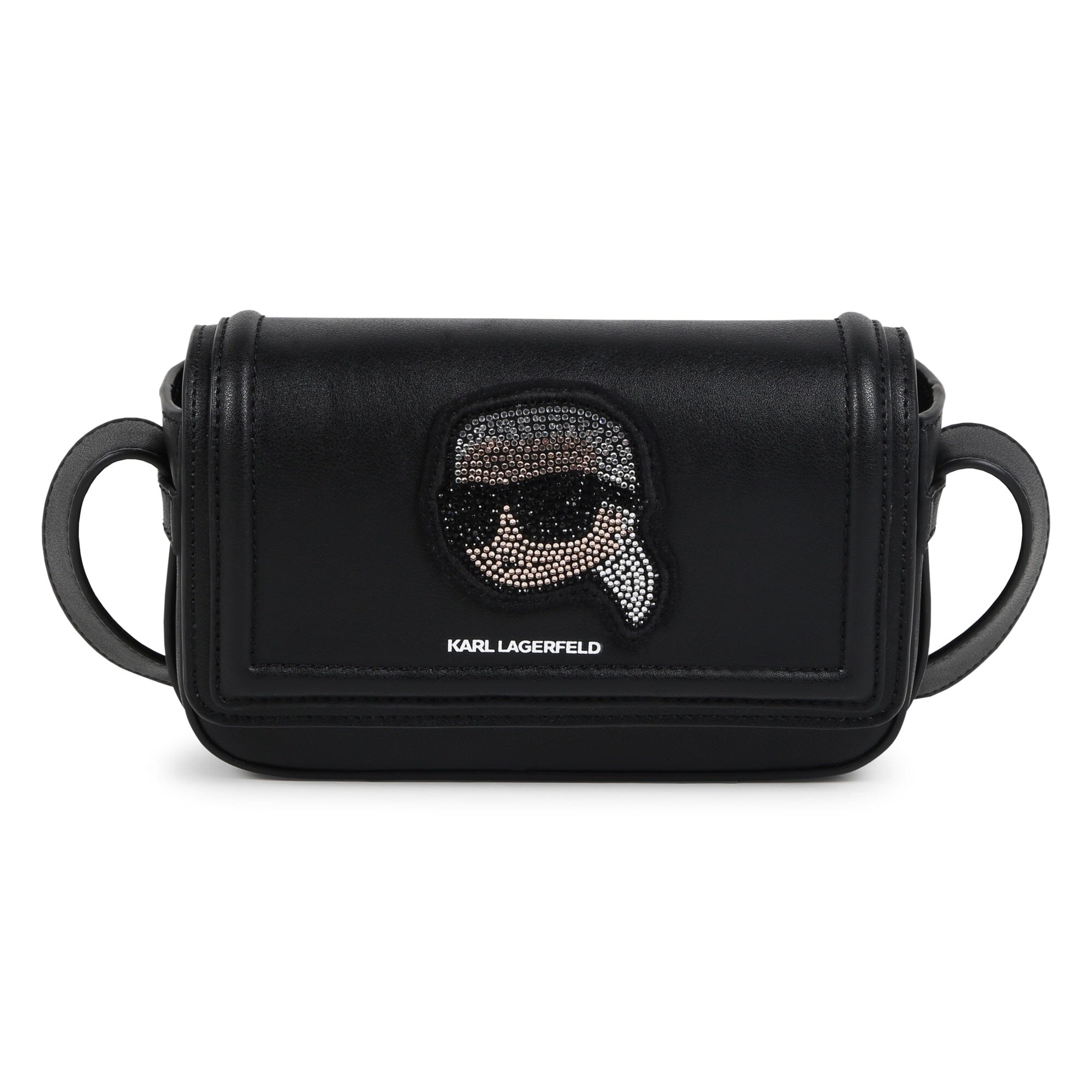 KARL LAGERFELD KIDS Tasche ikonisch Logo schwarz Strasssteine Tasche Karl Lagerfeld