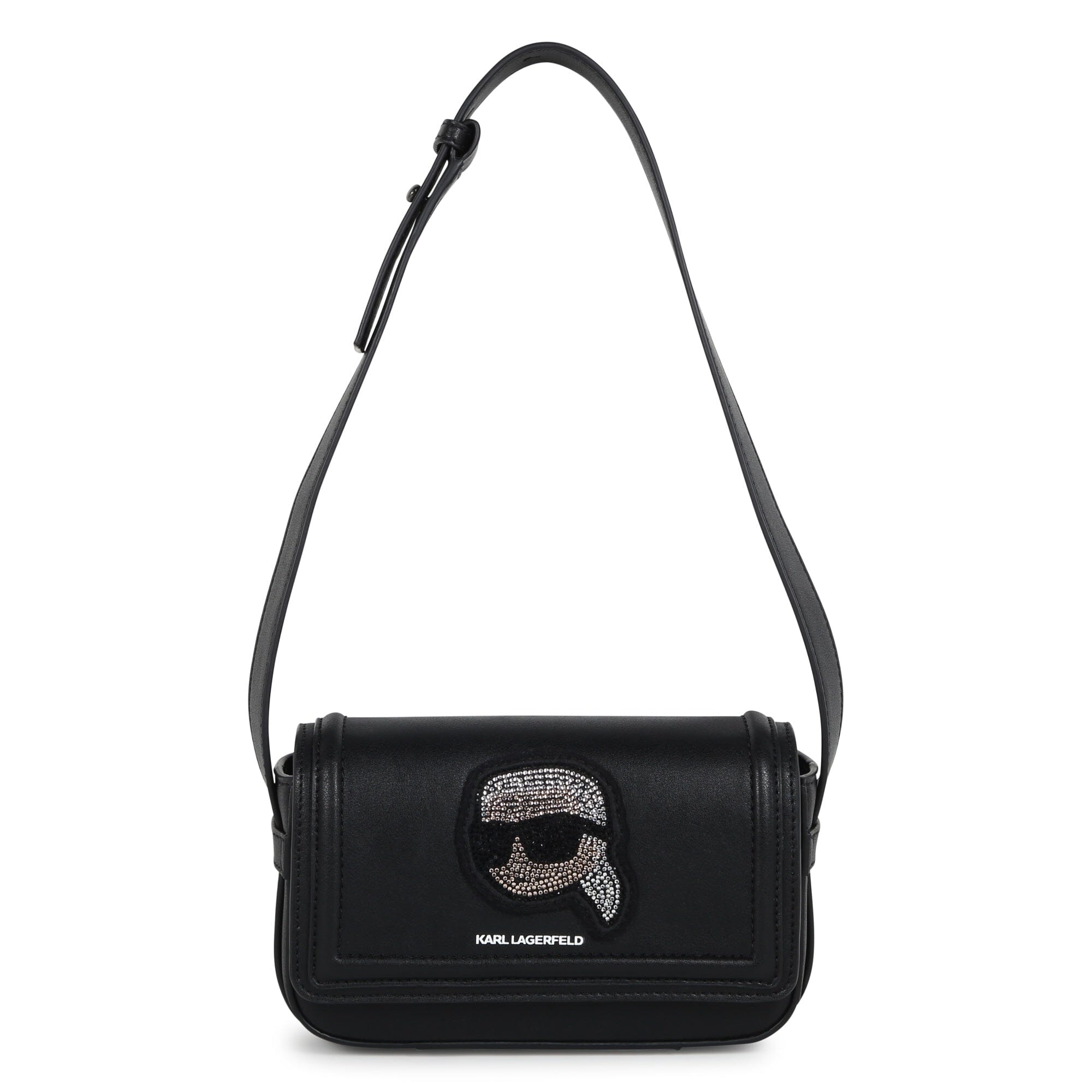 KARL LAGERFELD KIDS Tasche ikonisch Logo schwarz Strasssteine Tasche Karl Lagerfeld