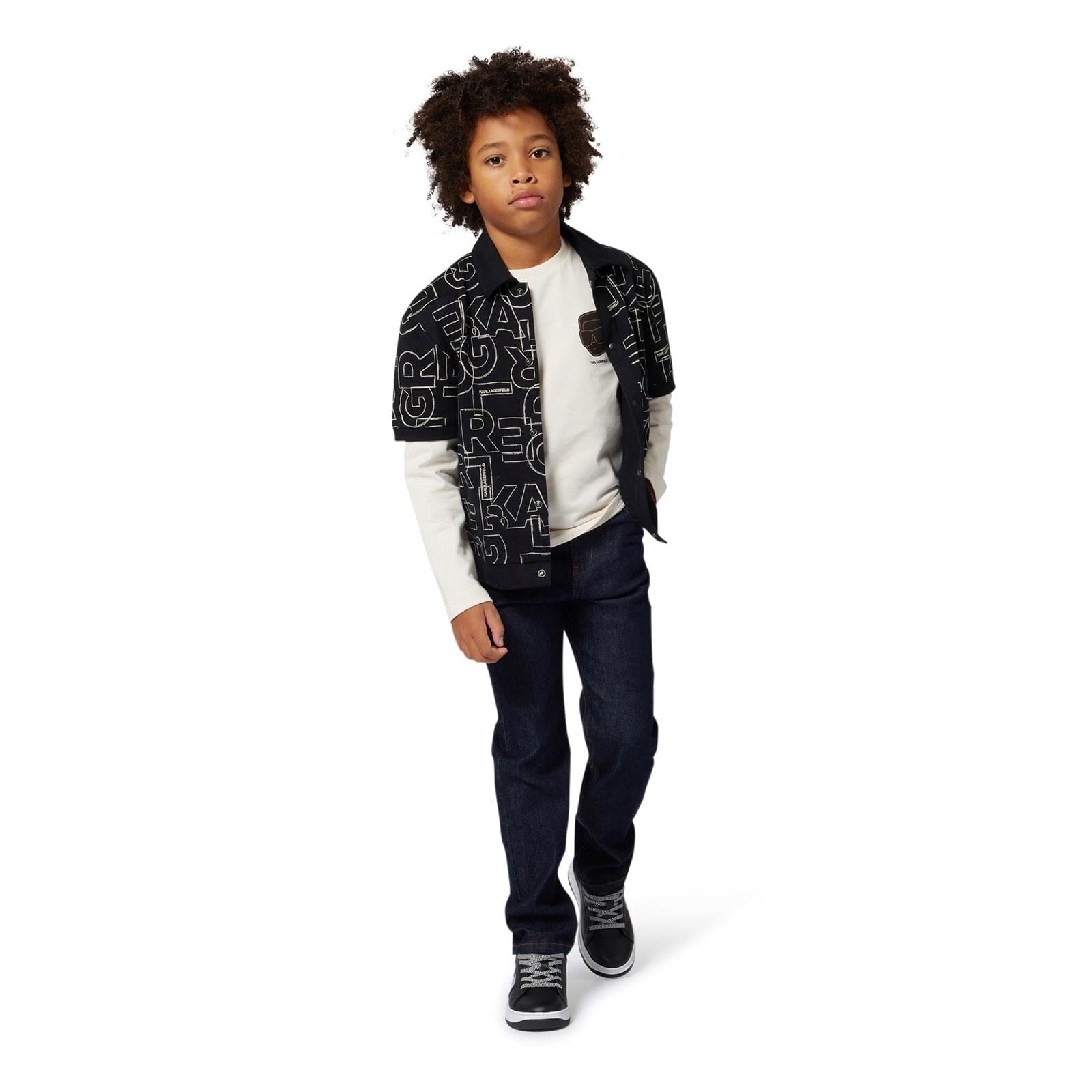 KARL LAGERFELD KIDS Jersey-Kurzarmhemd schwarz Hemd Karl Lagerfeld