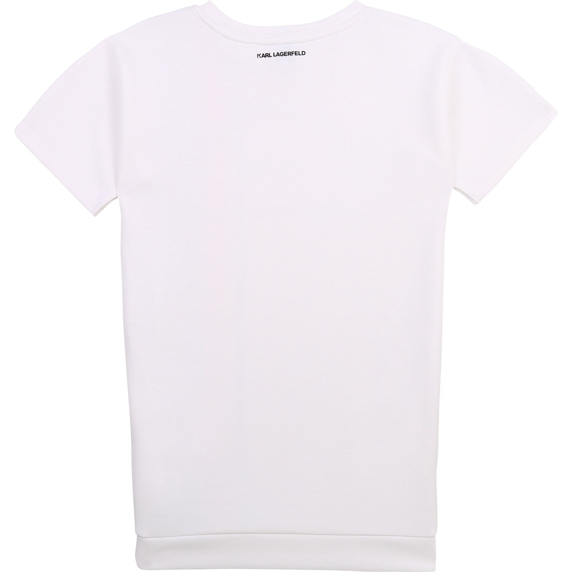 KARL LAGERFELD KIDS Sweatshirt Kleid weiß rosa blau Kleid Karl Lagerfeld