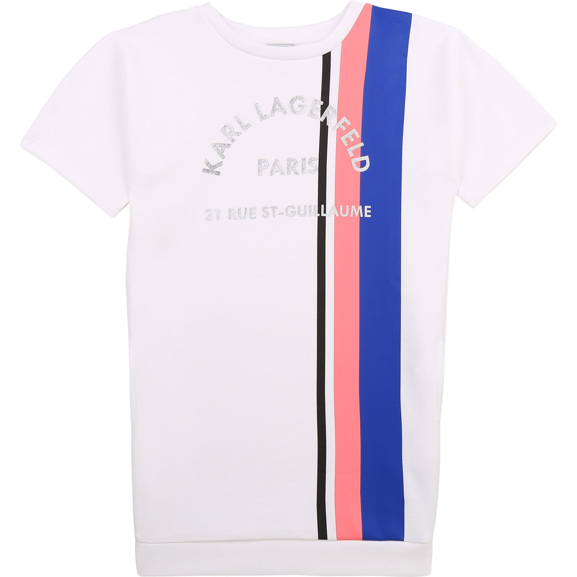 KARL LAGERFELD KIDS Sweatshirt Kleid weiß rosa blau Kleid Karl Lagerfeld