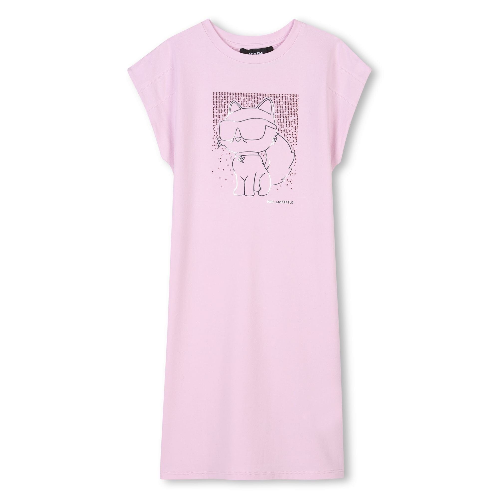 KARL LAGERFELD KIDS T-Shirt-Kleid Choupette mit Strass rosa Kleid Karl Lagerfeld