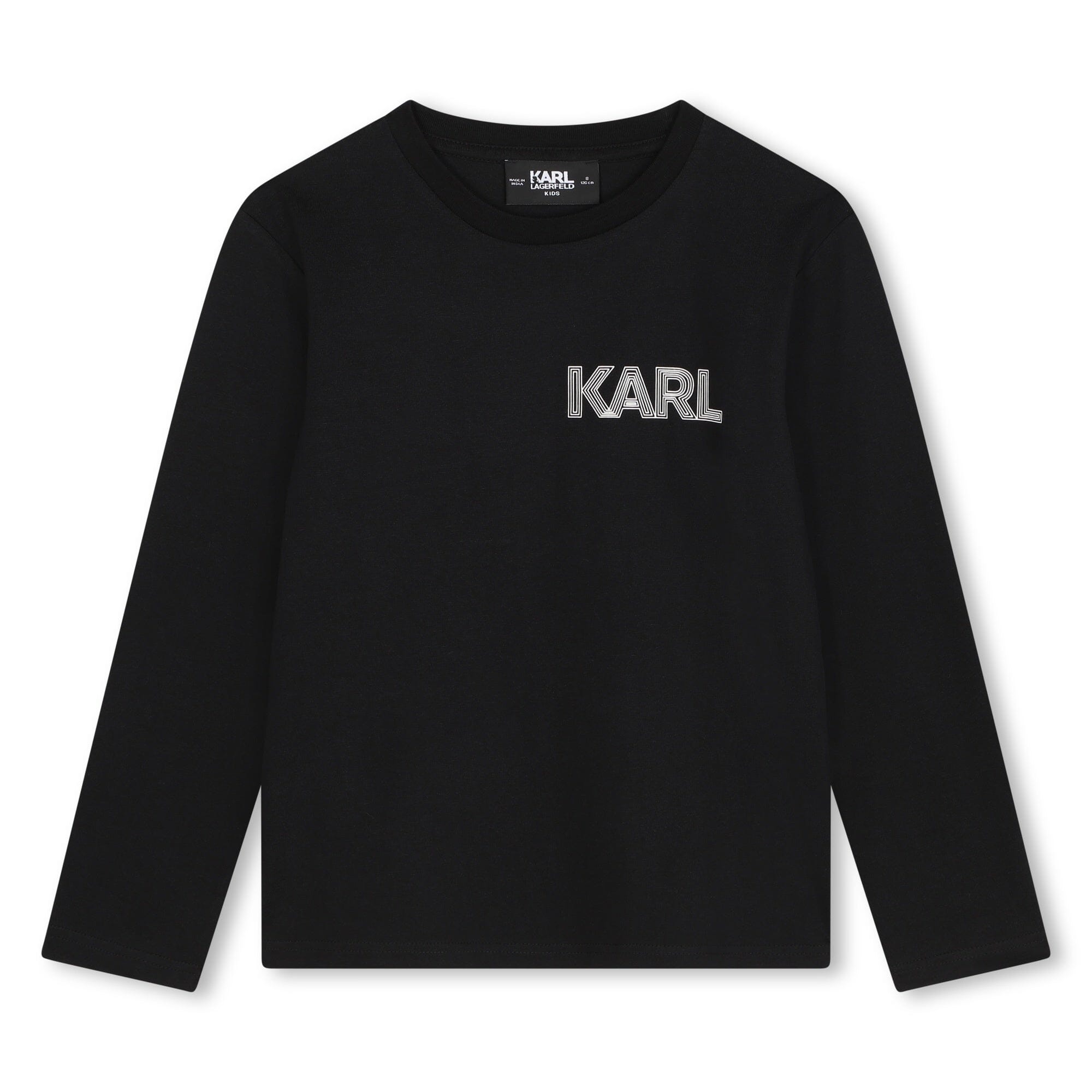 KARL LAGERFELD KIDS Langarmshirt schwarz iconic mit Karl Print und Logo Langarmshirt Karl Lagerfeld