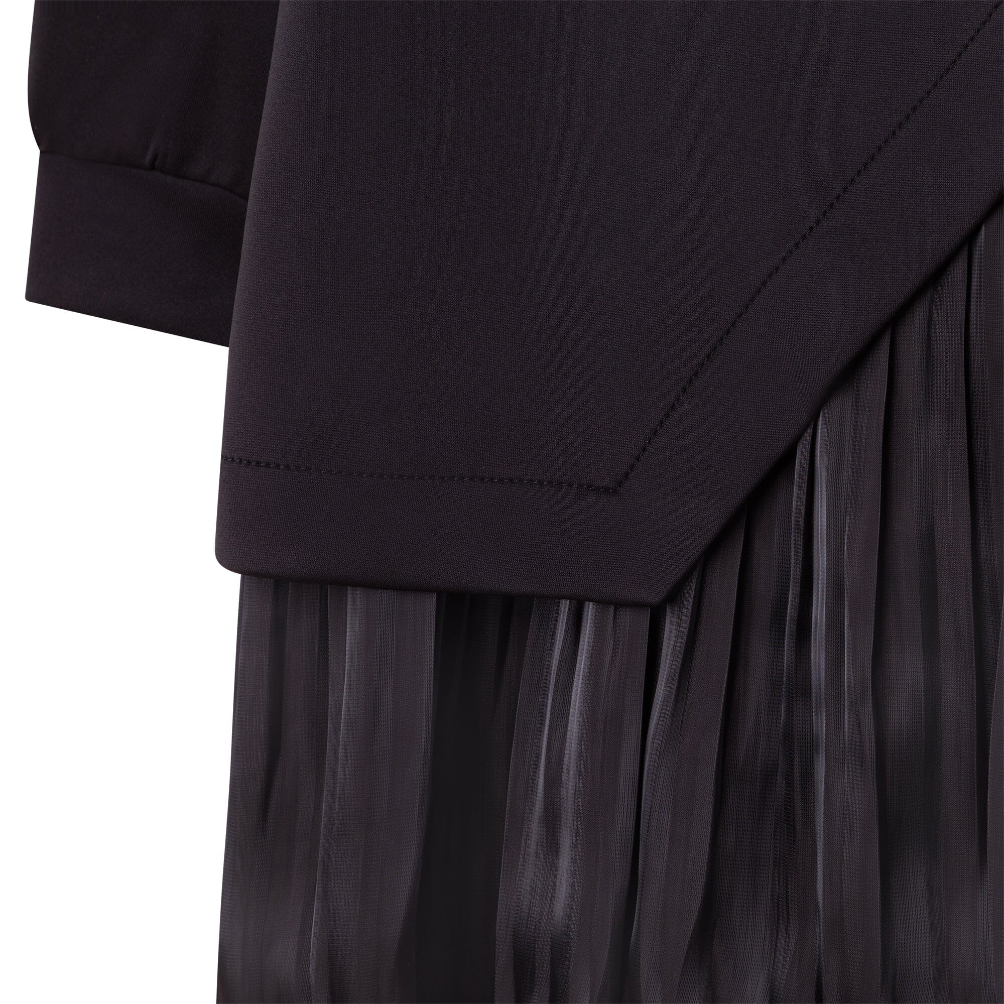 KARL LAGERFELD KIDS asymmetrisches Kleid schwarz mit Plissee Kleid Karl Lagerfeld