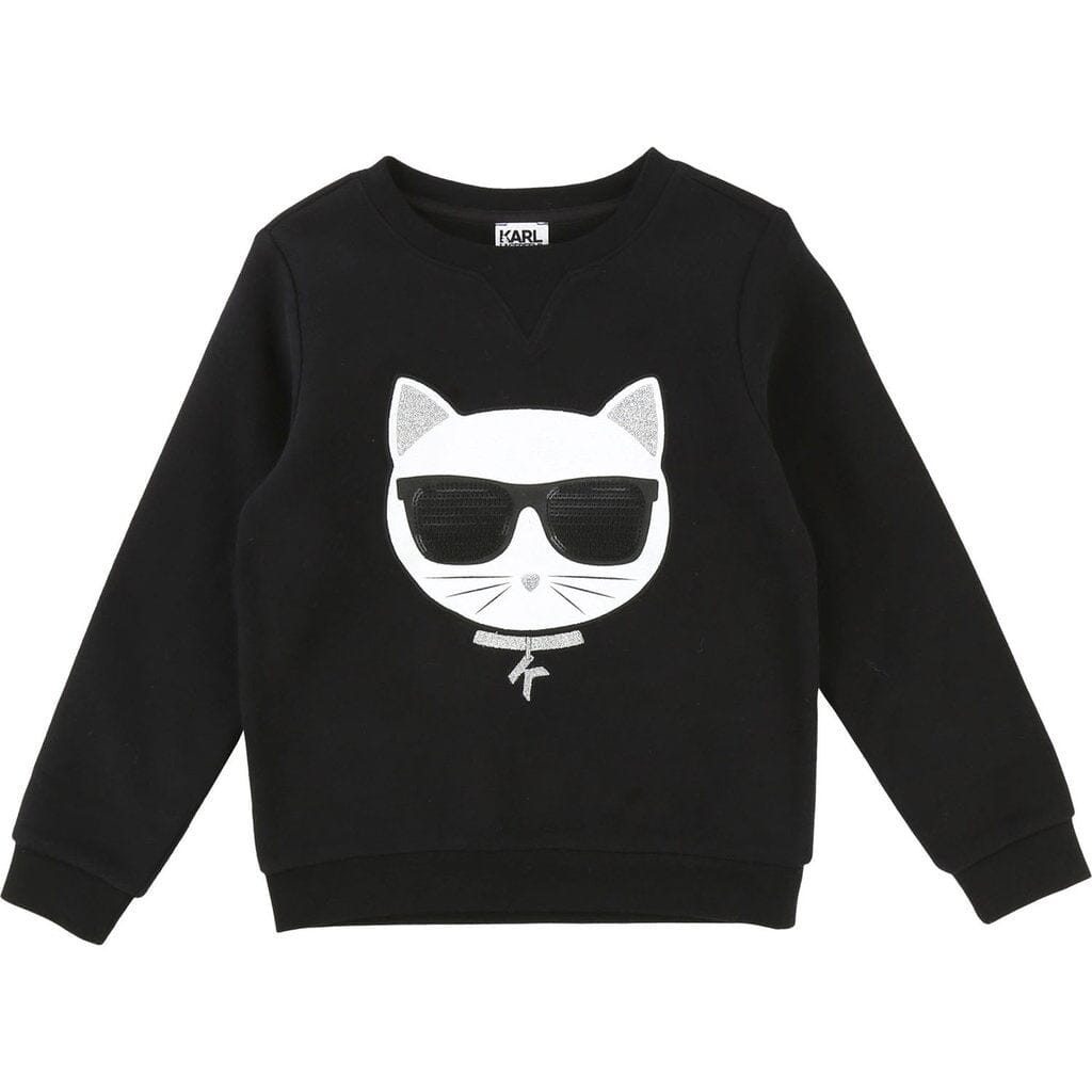 KARL LAGERFELD KIDS Sweatshirt Choupette schwarz silber Sweatshirt Karl Lagerfeld