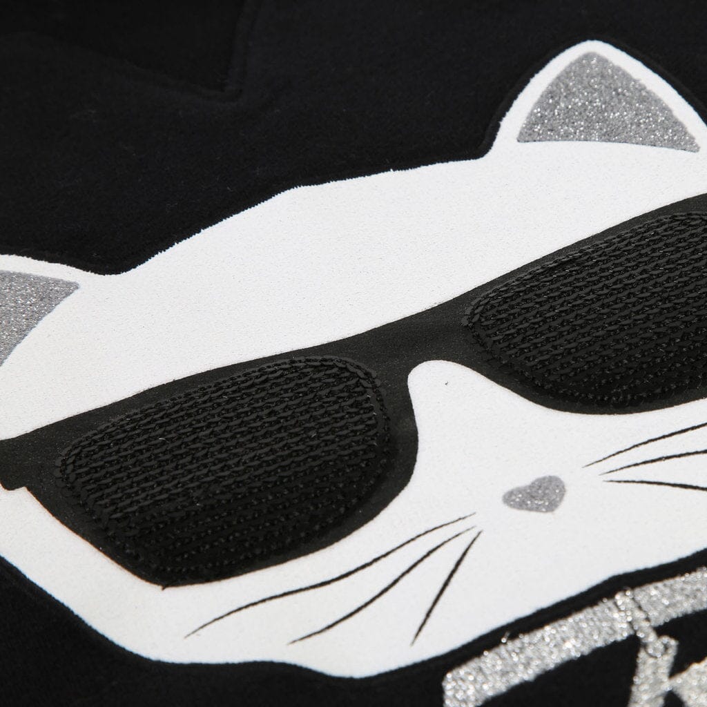 KARL LAGERFELD KIDS Sweatshirt Choupette schwarz silber Sweatshirt Karl Lagerfeld