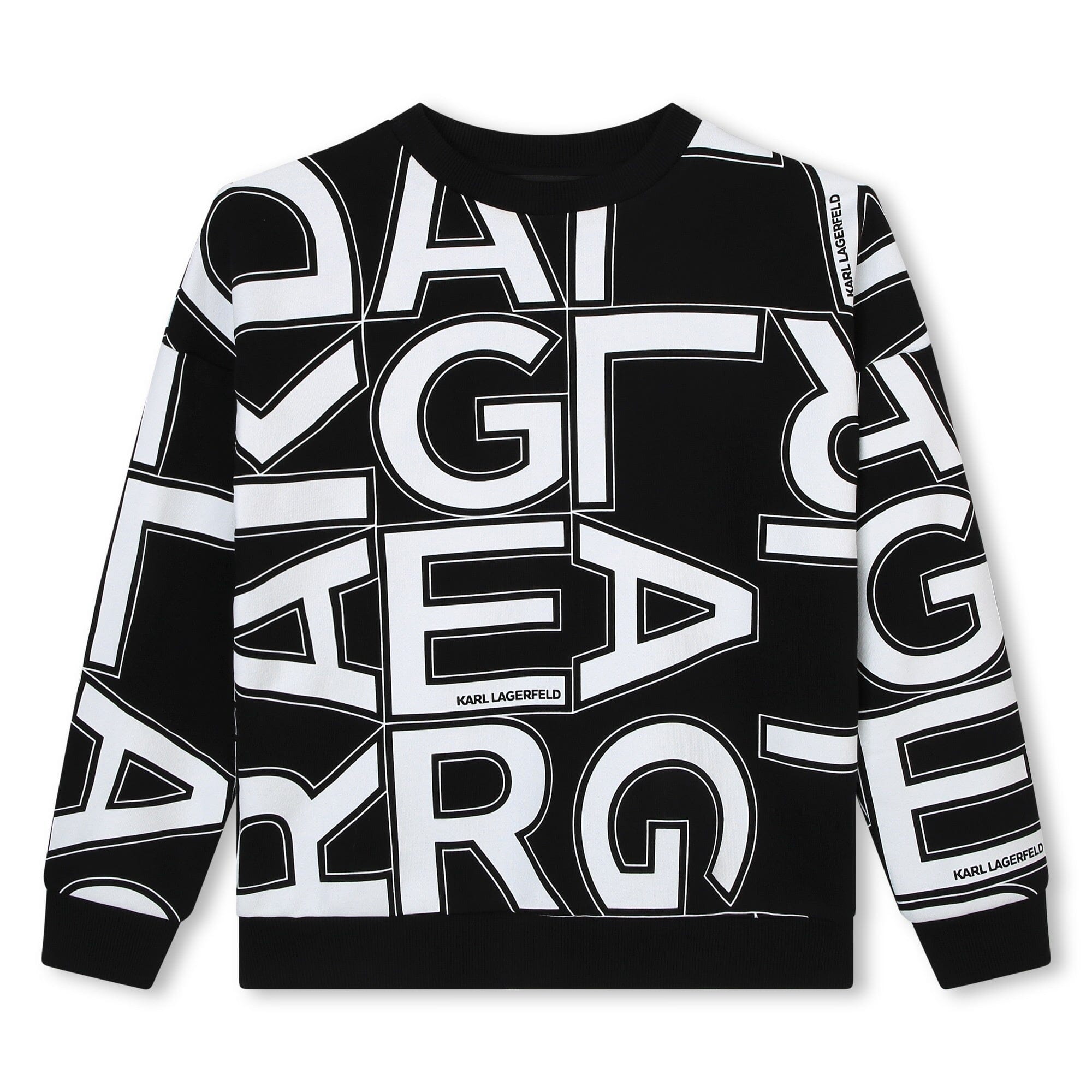 KARL LAGERFELD KIDS Rundhals Sweatshirt schwarz-weißen Allover-Print Sweatshirt Karl Lagerfeld