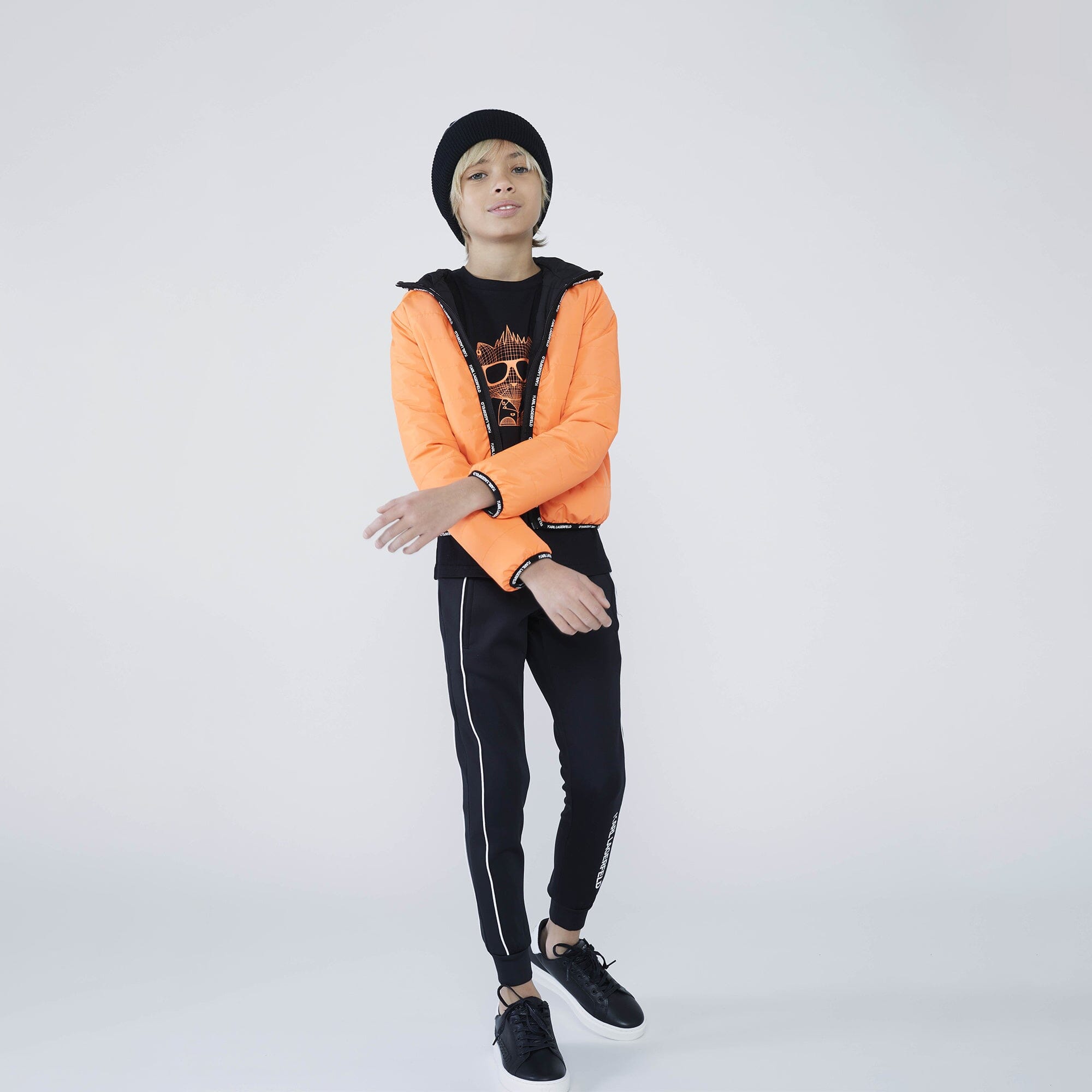 KARL LAGERFELD KIDS T-Shirt schwarz Katze Choupette orange iconic T-Shirt Karl Lagerfeld