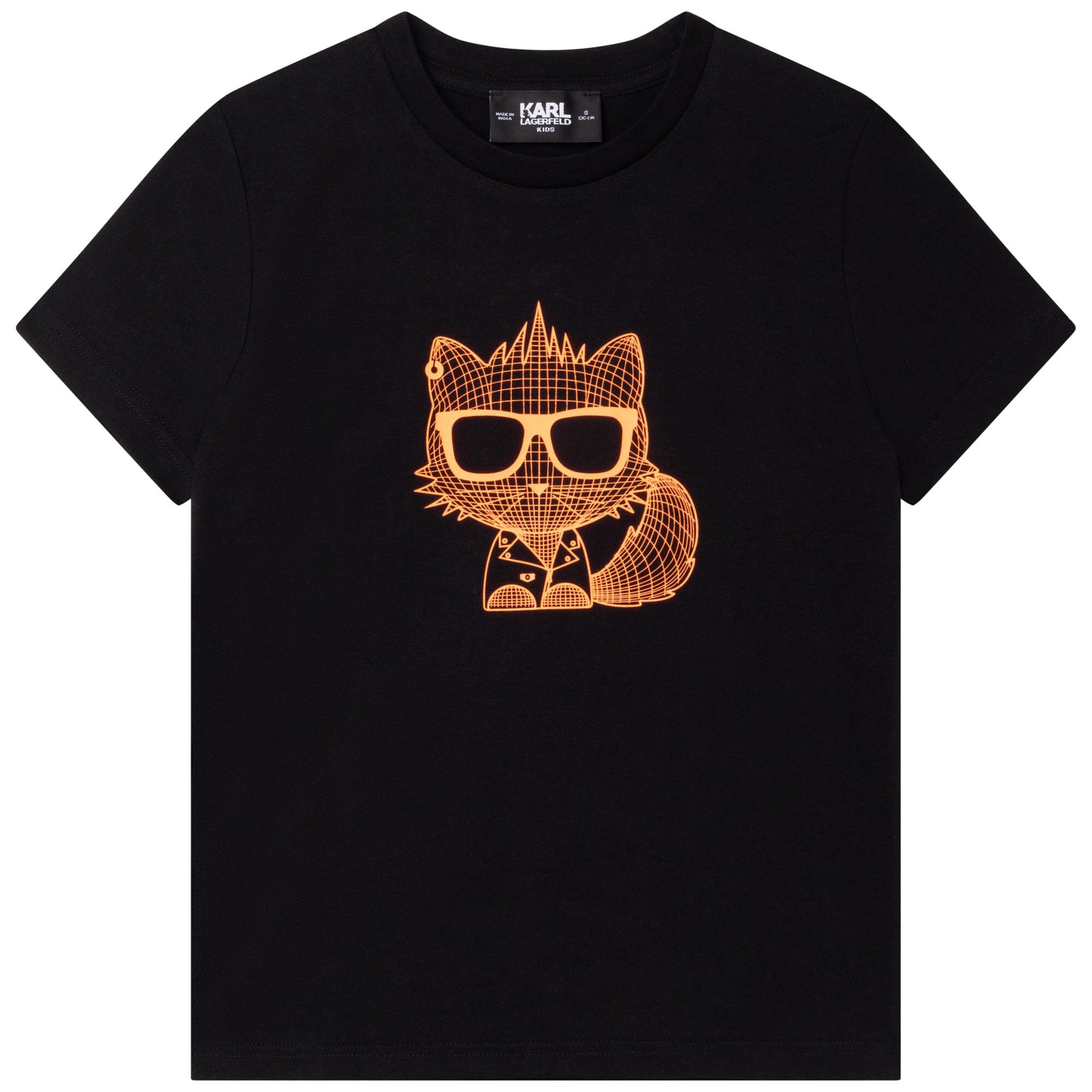 KARL LAGERFELD KIDS T-Shirt schwarz Katze Choupette orange iconic T-Shirt Karl Lagerfeld
