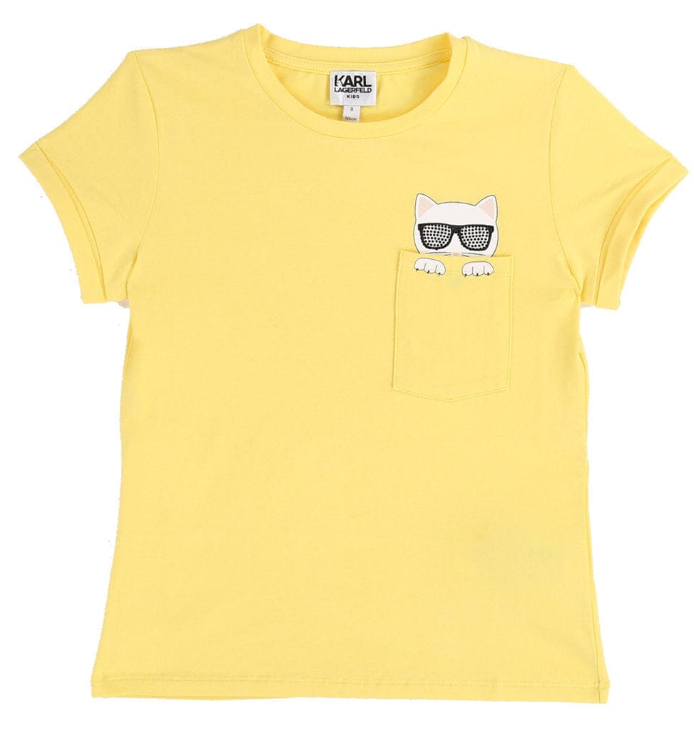 KARL LAGERFELD KIDS T-Shirt gelb Katze T-Shirt Karl Lagerfeld