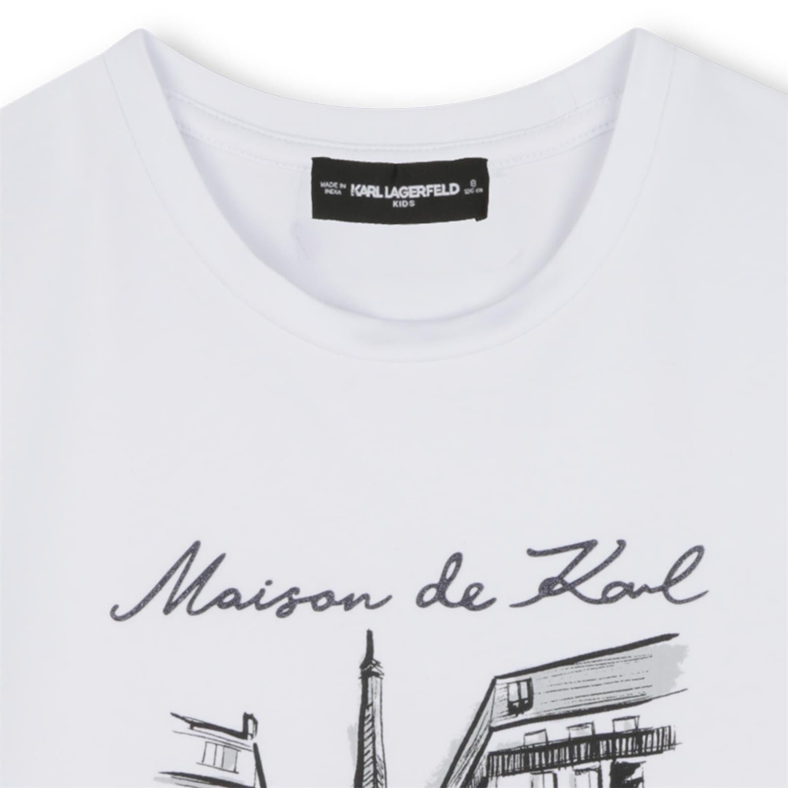 KARL LAGERFELD KIDS T-Shirt „Maison de Karl“ weiß T-Shirt Karl Lagerfeld