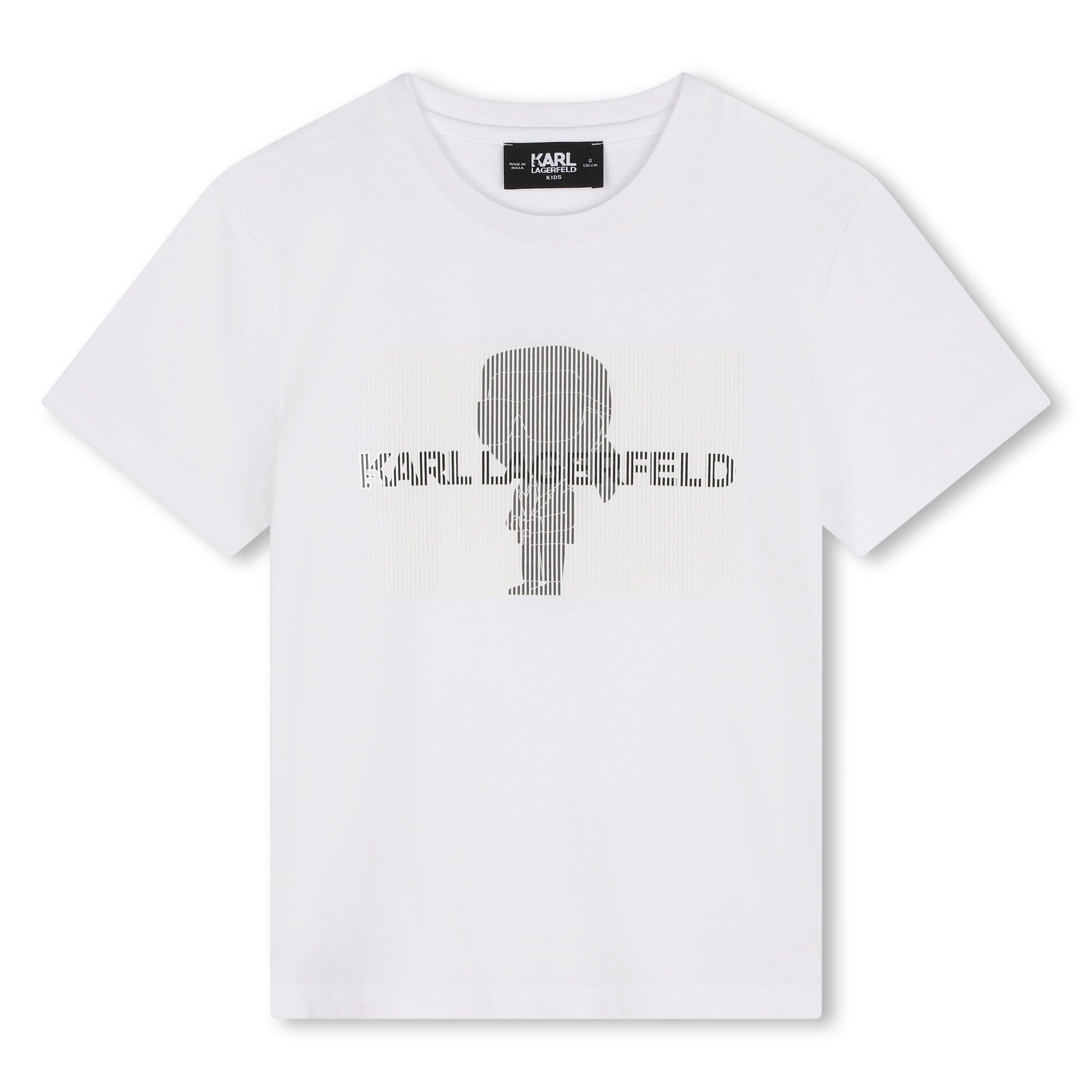 KARL LAGERFELD KIDS weiß iconic Print Logo Runhals T-Shirt Karl Lagerfeld