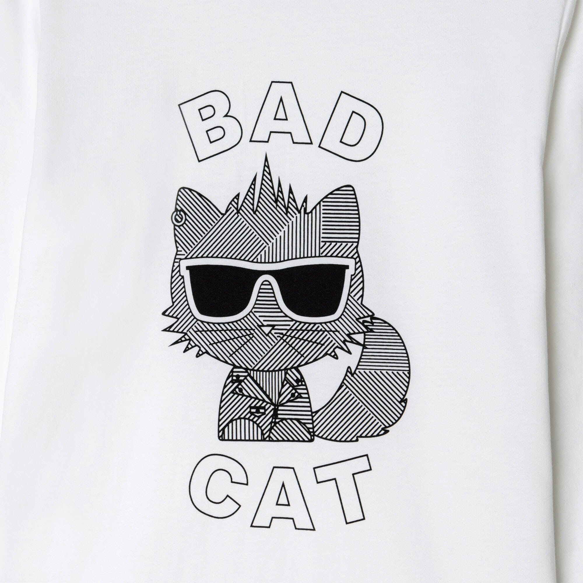 KARL LAGERFELD KIDS Longsleeve bad cat weiß Langarmshirt Karl Lagerfeld